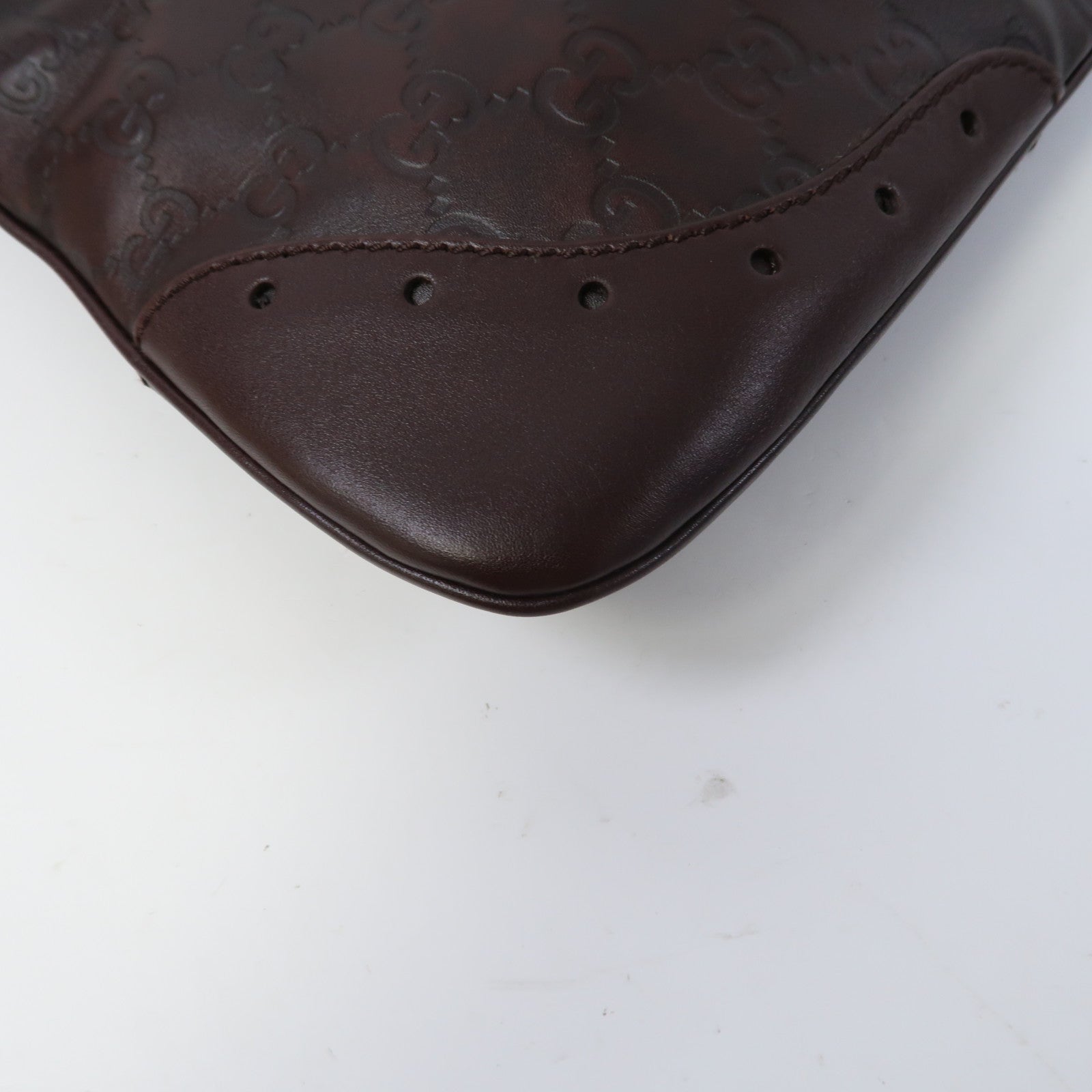 GUCCI 牛皮皮革Shoulder Bag金扣肩背袋啡色