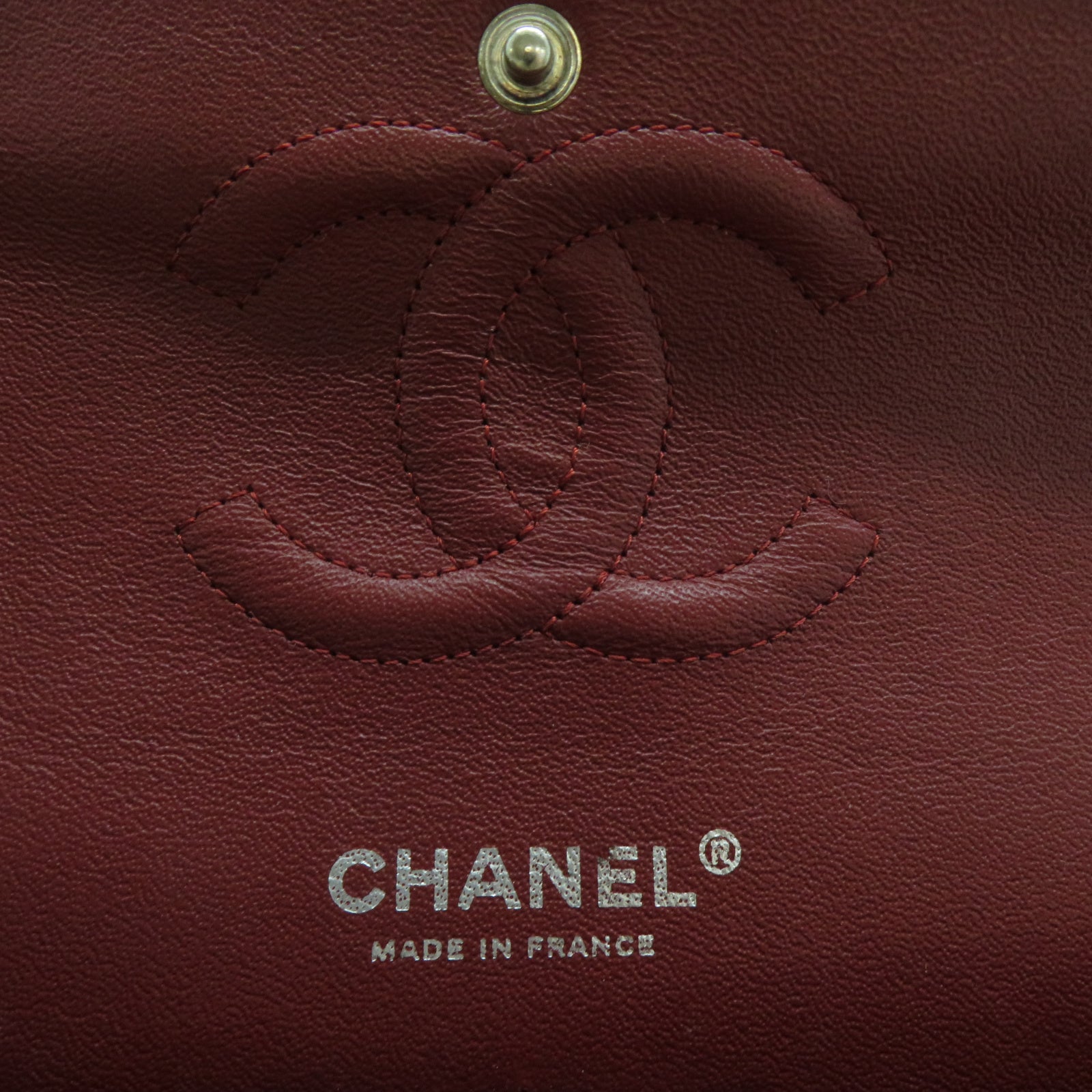 CHANEL **【激減優惠】菱格羊皮皮革Chain Shoulder銀扣鏈帶肩背袋紅色
