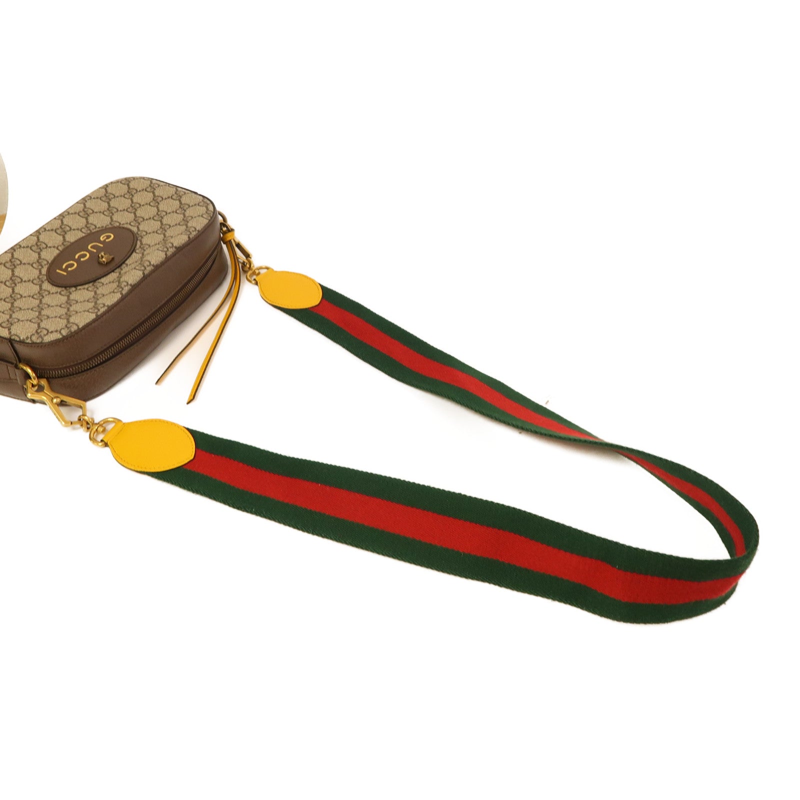 GUCCI 塗層帆布Neo Vintage GG Supreme金扣肩背袋啡色
