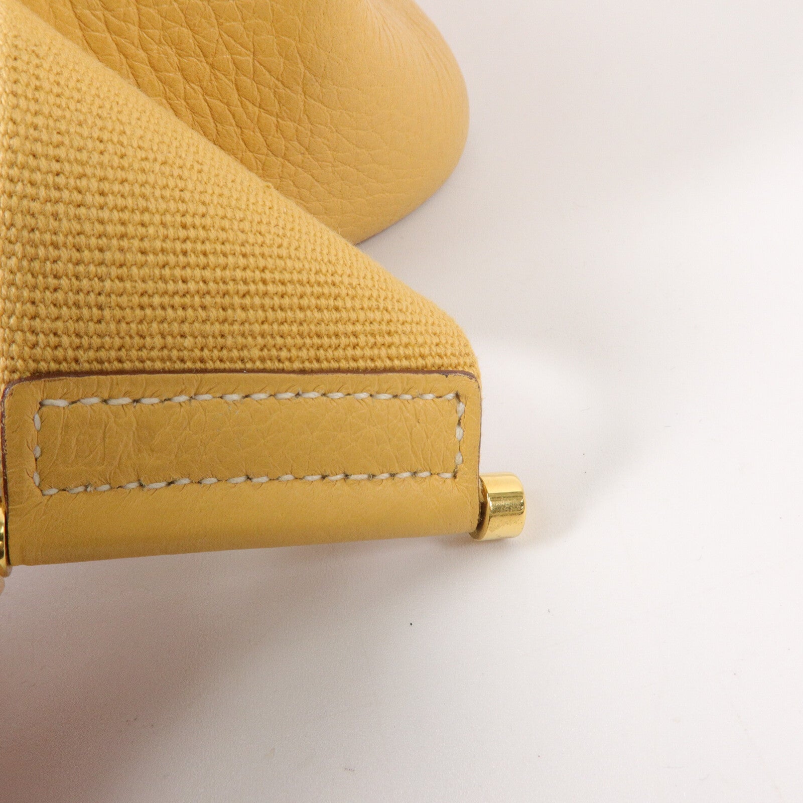 HERMES Clemence皮革Tsako肩背袋Jaune
