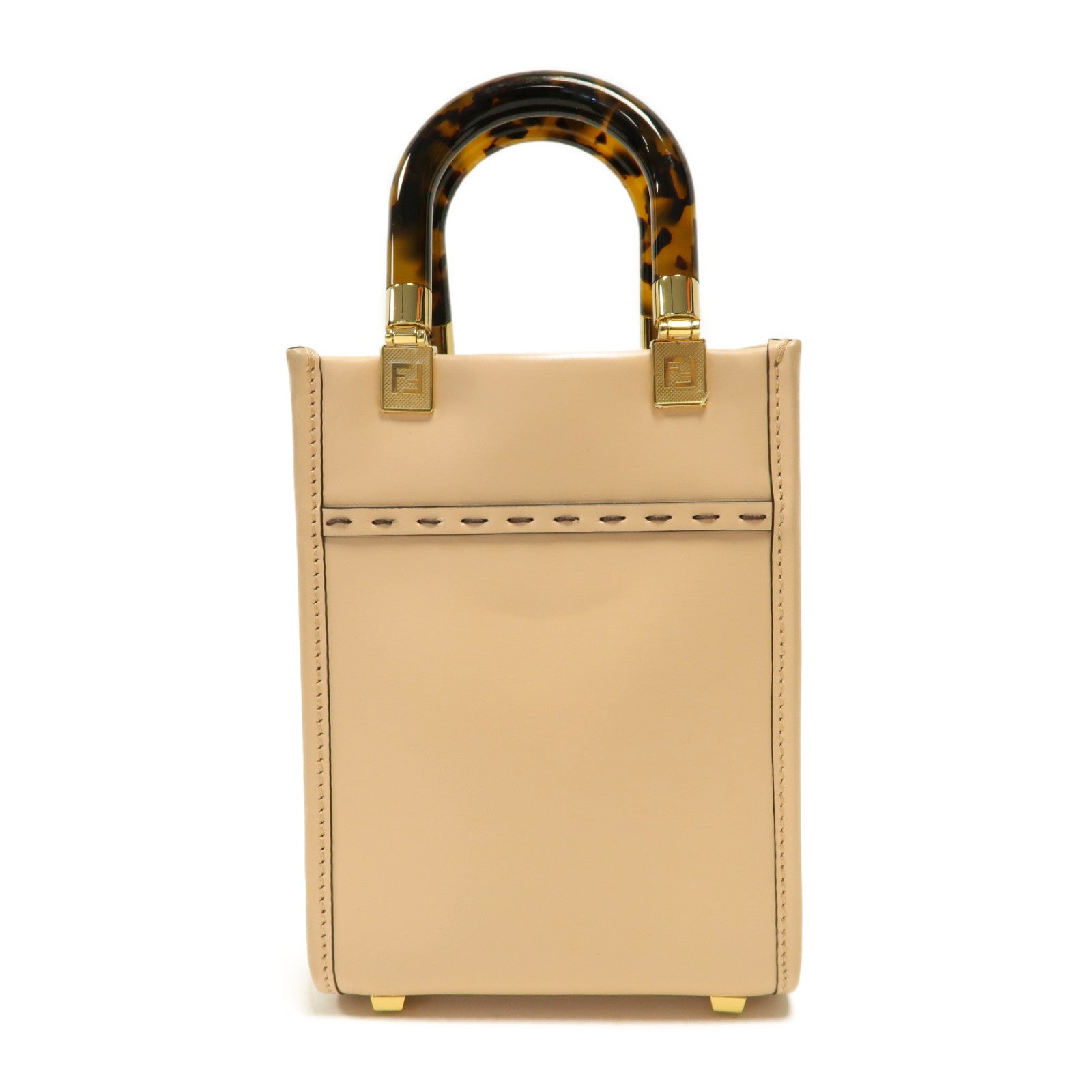 FENDI **【激減優惠】牛皮皮革Sunshine Mini金扣手挽肩背兩用袋裸色