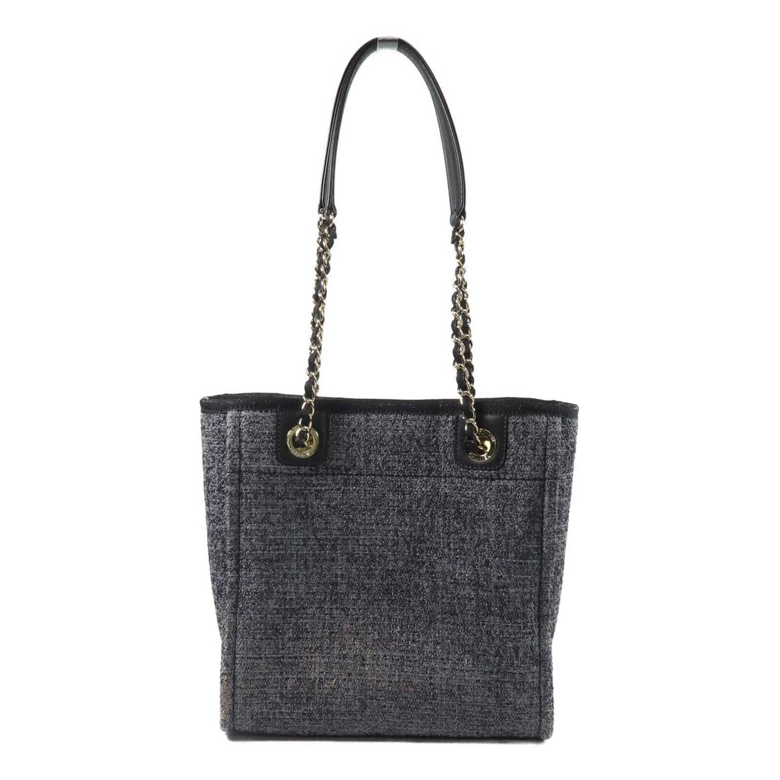 CHANEL 帆布Deaville Tote Bag鏈帶肩背袋