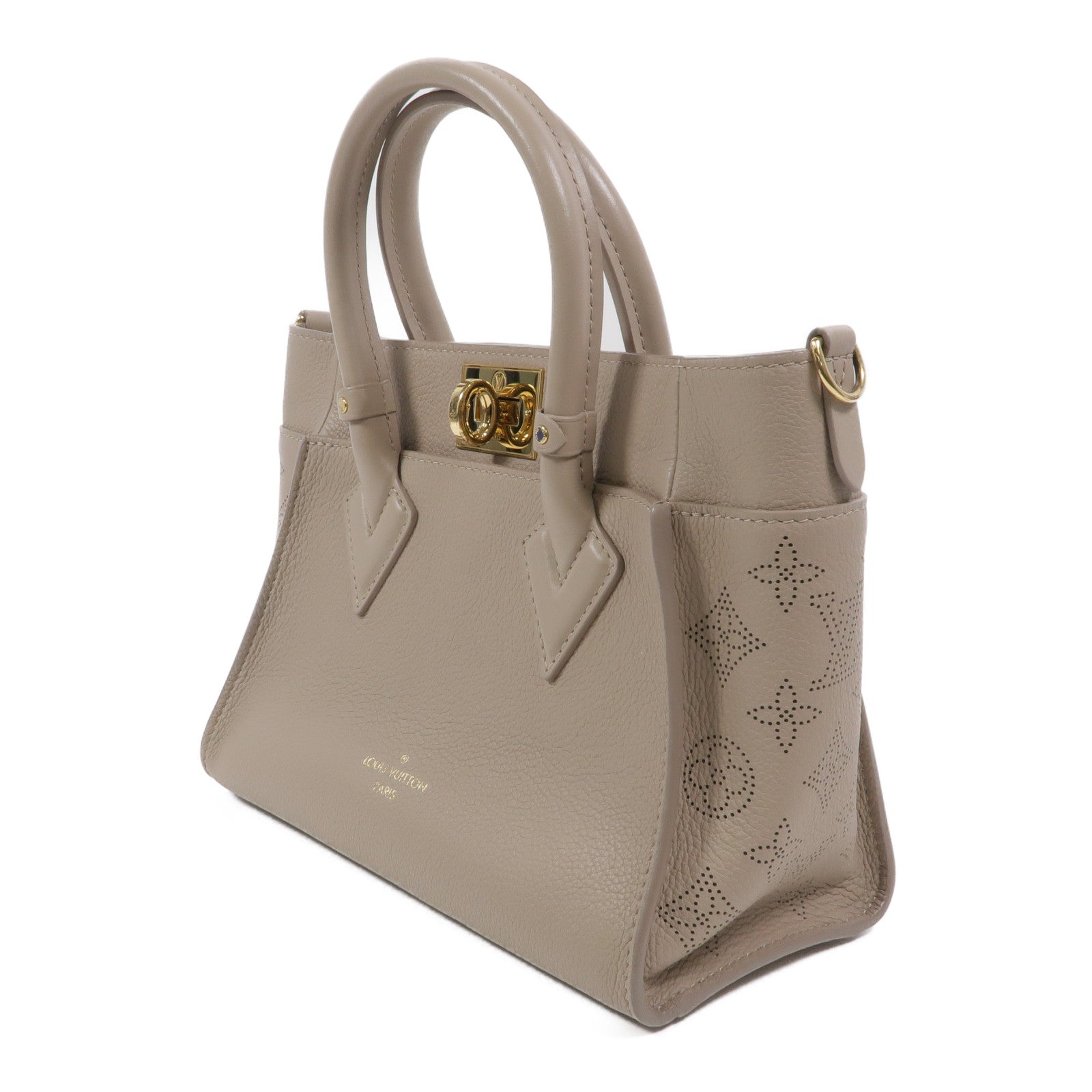 LOUIS VUITTON Monogram Mahina On My Side PM金扣手挽肩背兩用袋