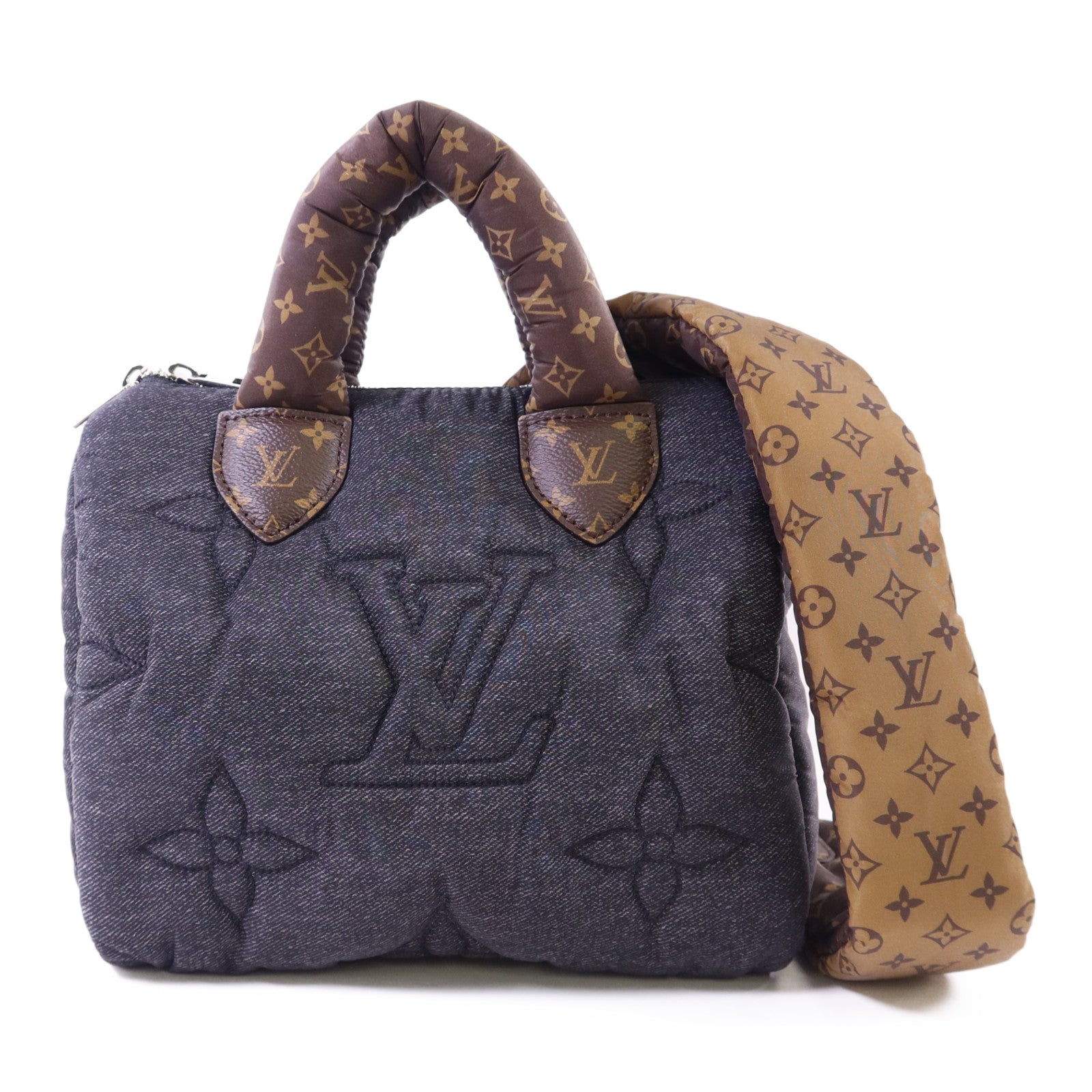 LOUIS VUITTON Puffygram Speedy Bandouliere 25銀扣手挽肩背兩用袋
