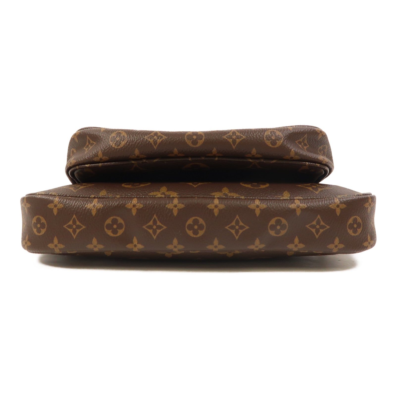 LOUIS VUITTON Monogram Multi Pochette Accessoires金扣手挽肩背兩用袋棕色