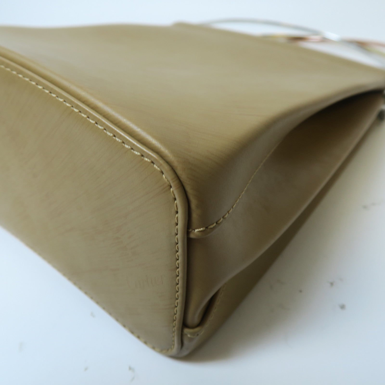 CARTIER 【激減優惠】牛皮皮革Trinity Handbag手挽袋淺褐色