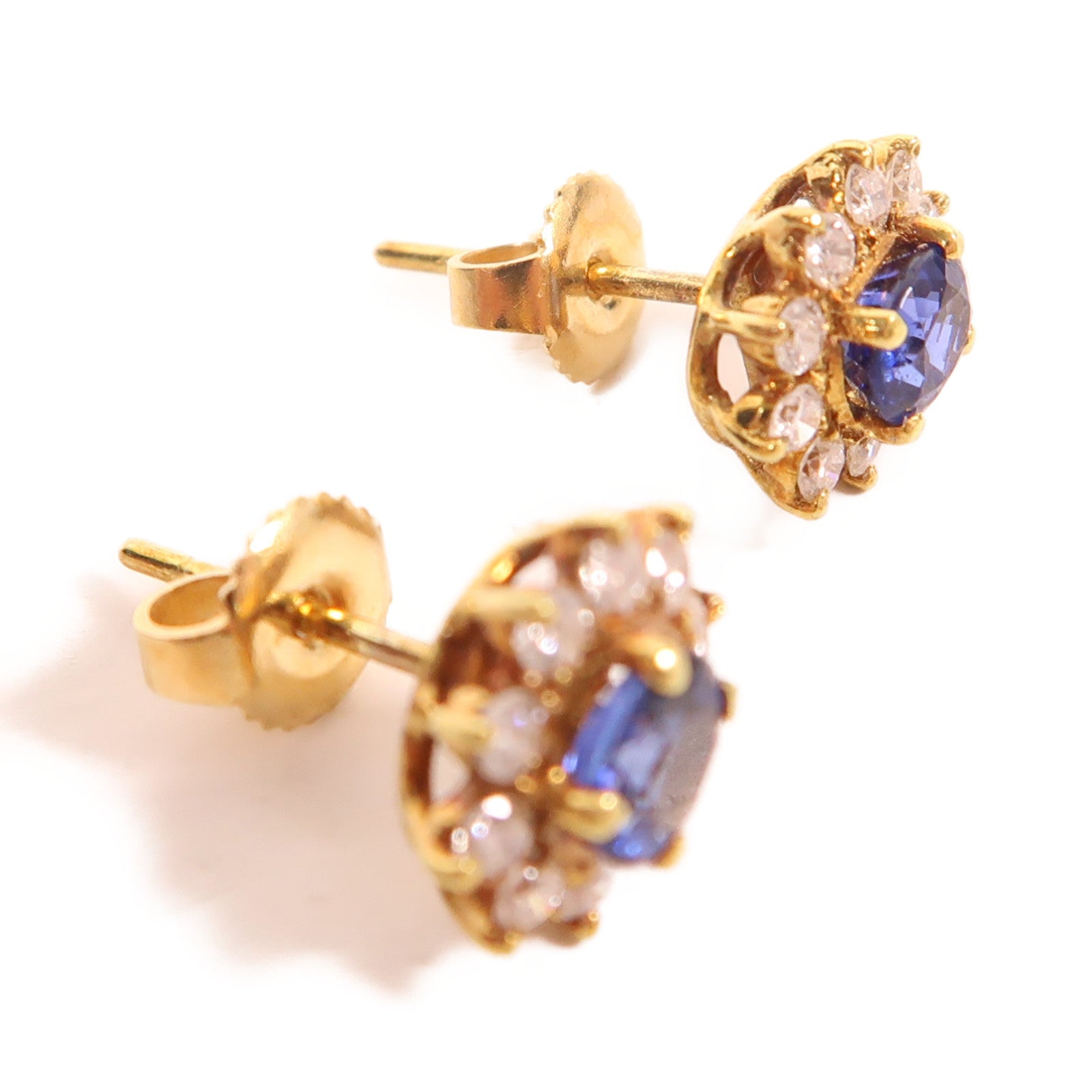 JEWELRY 【激減優惠】K18黃金/藍寶石/鑽石Sapphire Diamond Earrings耳環