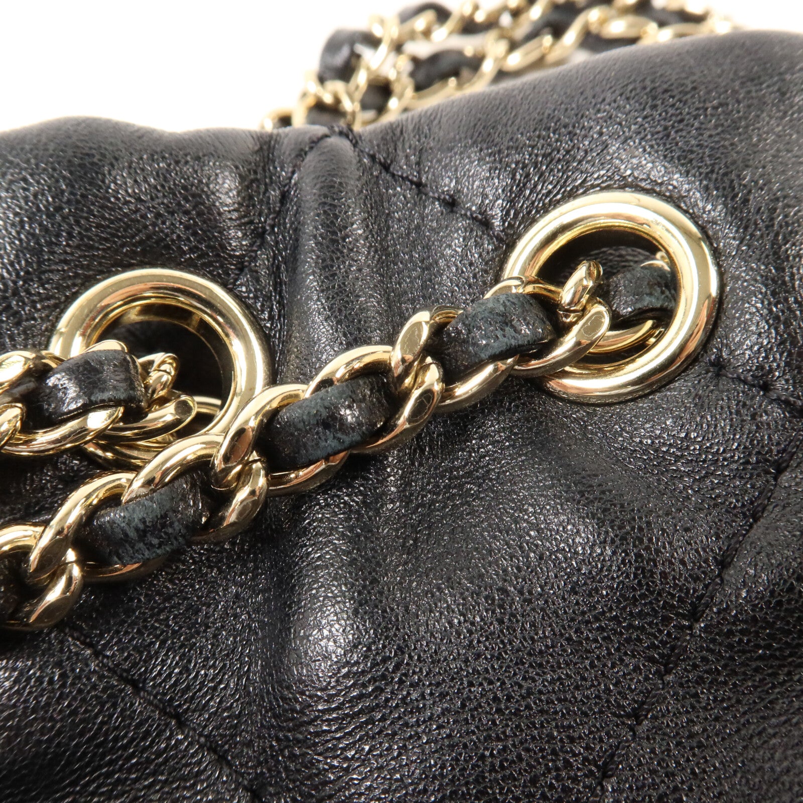 CHANEL 羊皮皮革Bucket Backpack鏈帶背包