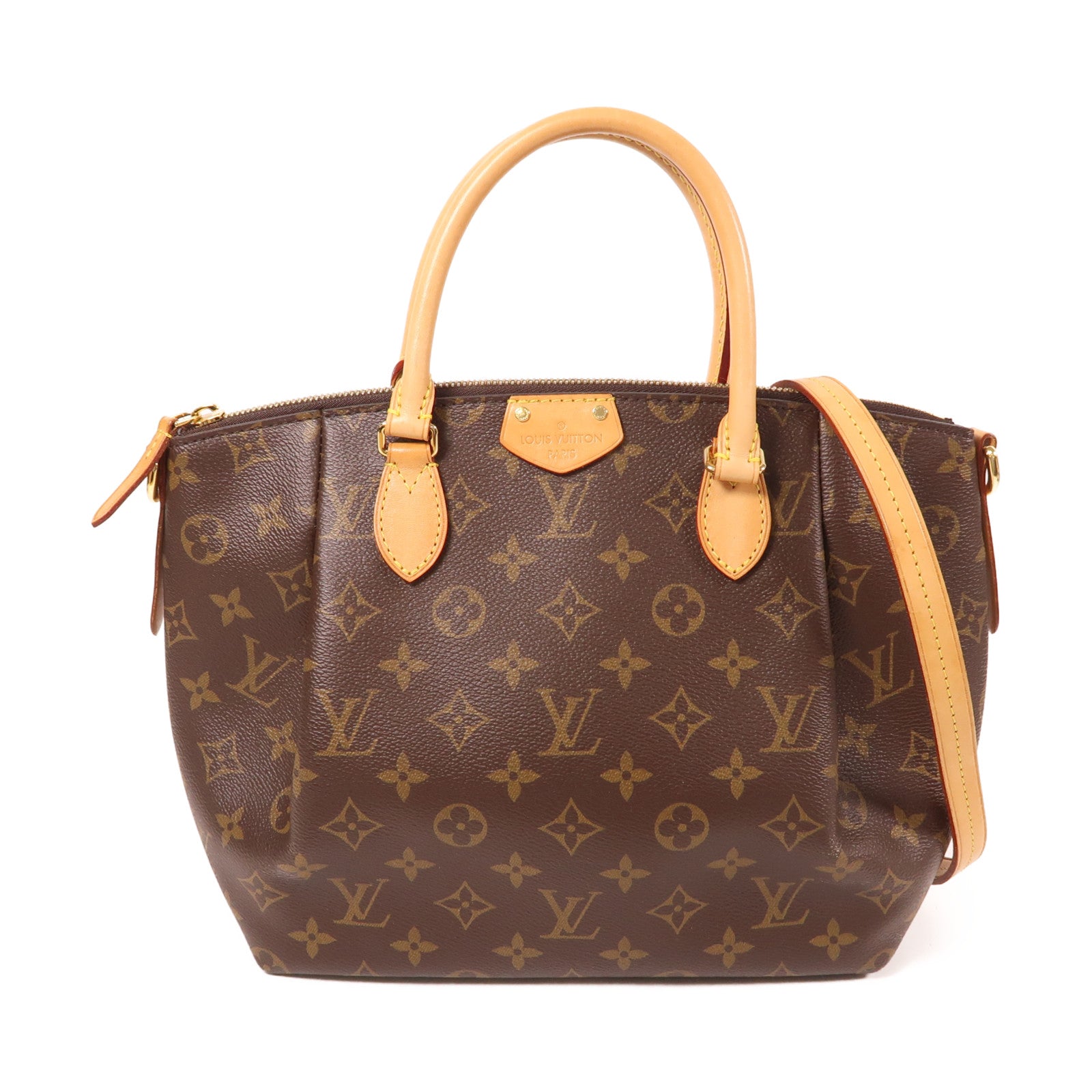 LOUIS VUITTON Monogram Turenne PM金扣手挽肩背兩用袋棕色