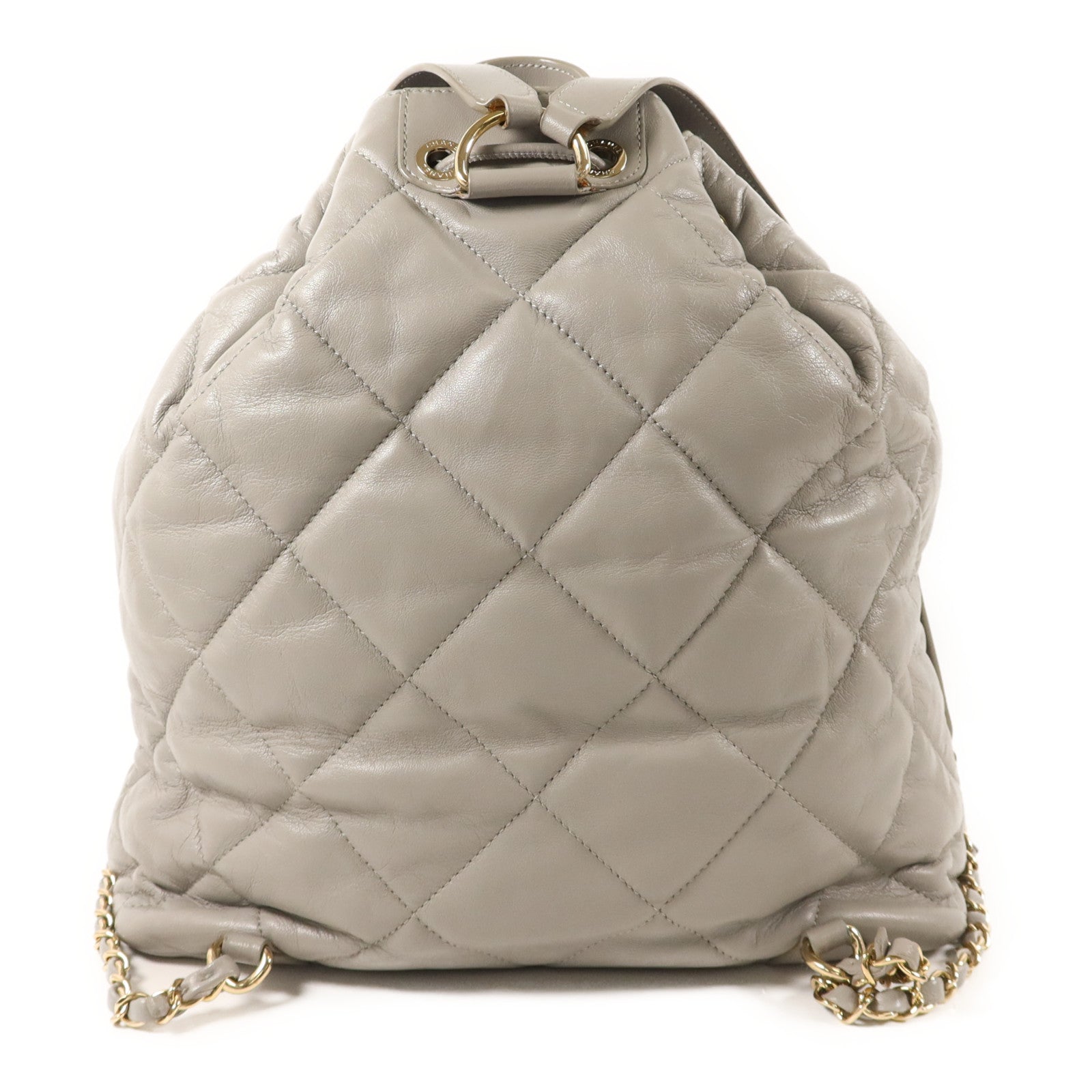 CHANEL 羊皮皮革Backpack金扣背包