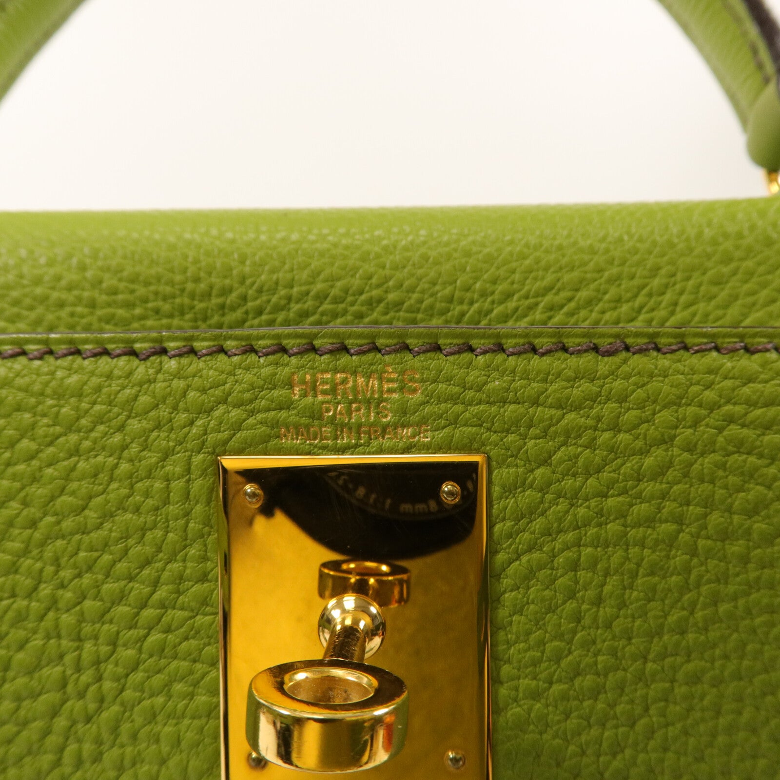 HERMES Togo皮革Kelly 28手挽肩背兩用袋Vert Anis