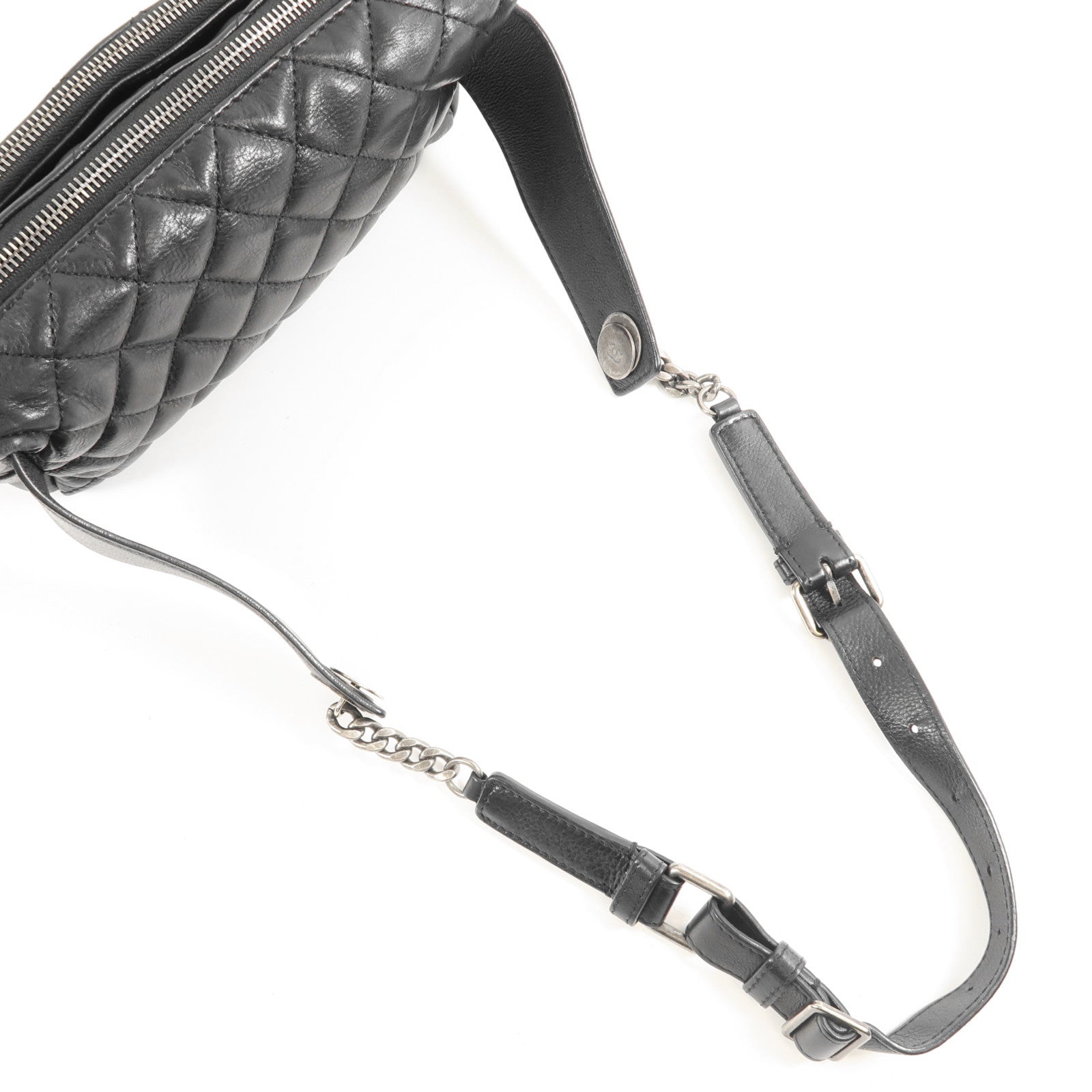 CHANEL 牛皮皮革Waist Bag銀扣腰包