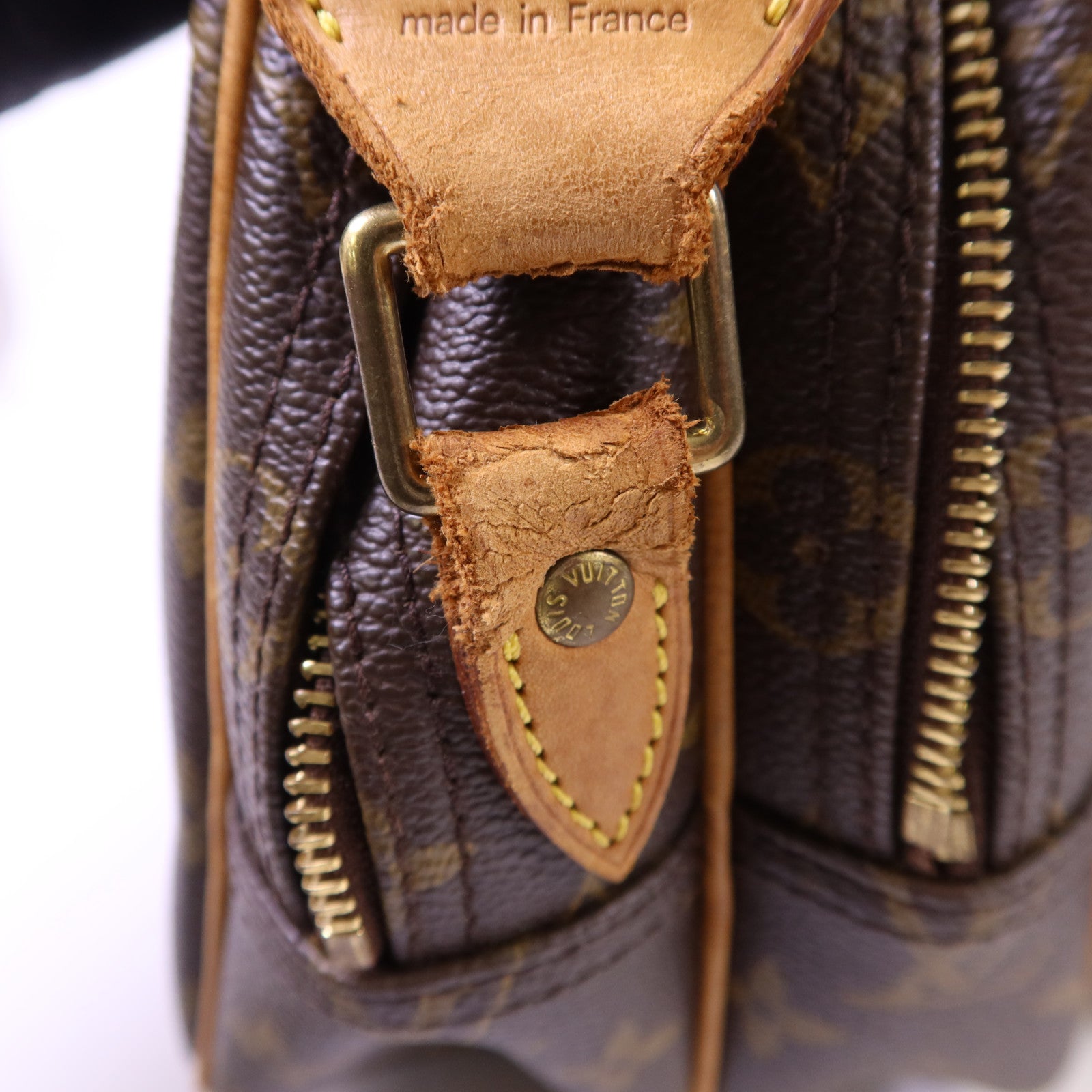 LOUIS VUITTON Monogram Reporter PM金扣肩背袋棕色