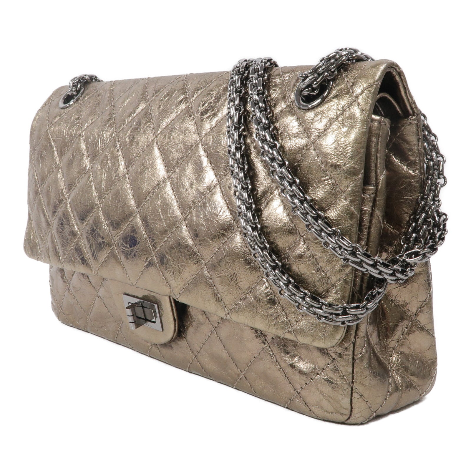 CHANEL 牛皮皮革2.55 Medium鏈帶肩背袋