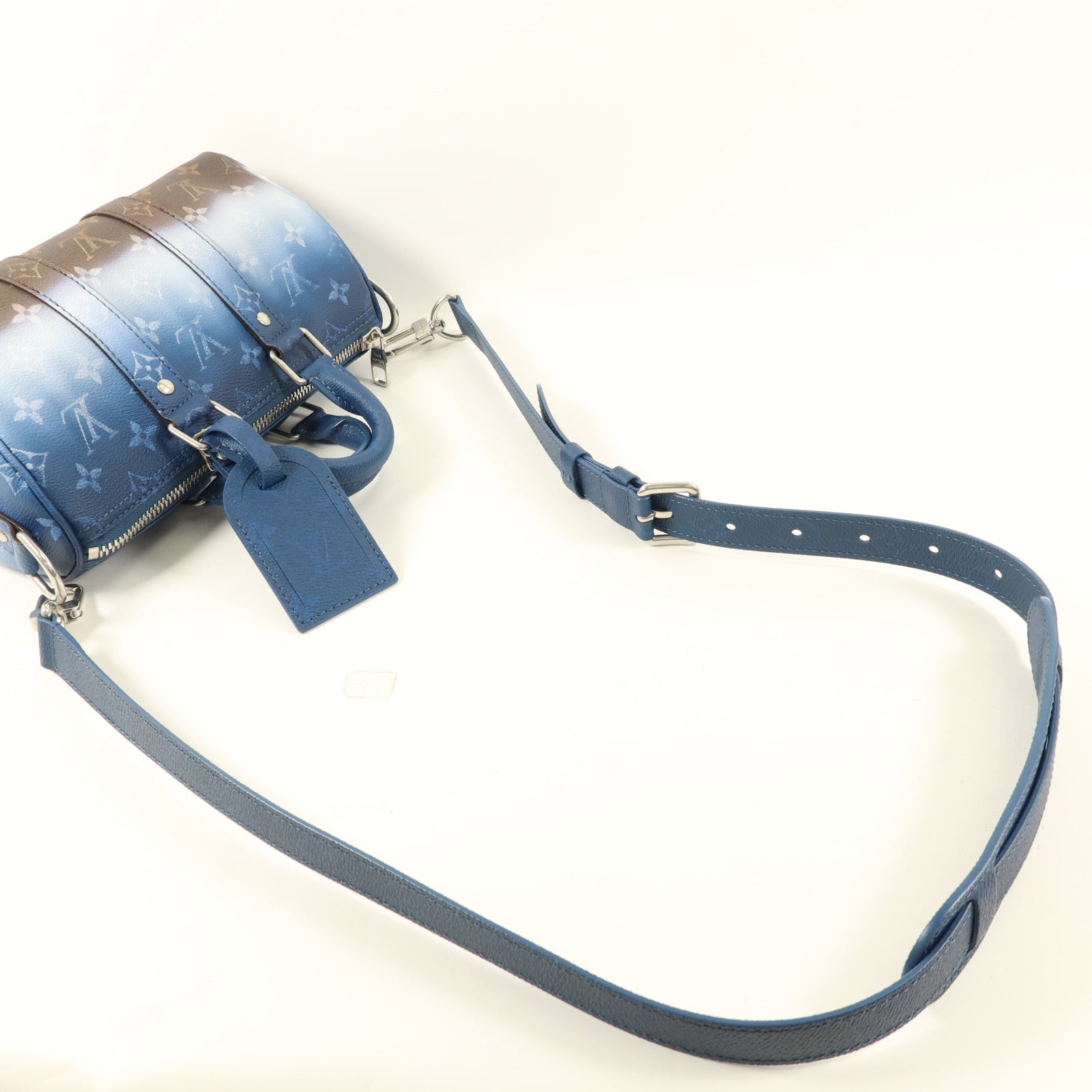 LOUIS VUITTON Monogram Keepall Bandouliere 25銀扣手挽肩背兩用袋