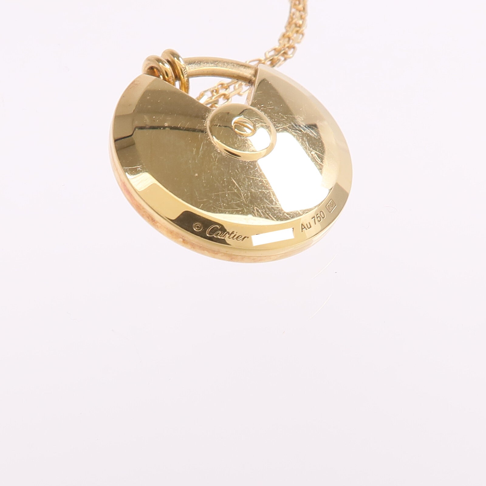 CARTIER 18K黃金Amulette de Cartier鑽石/珍珠母貝項鍊