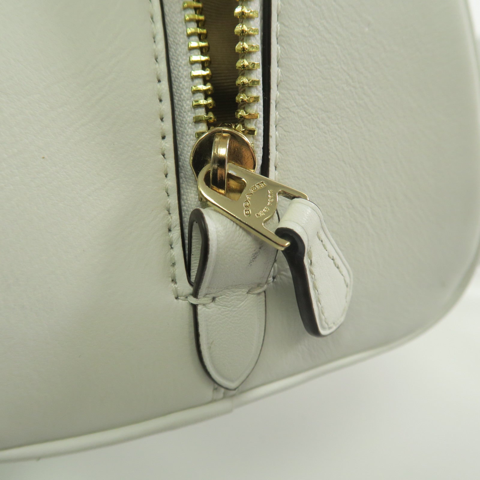 COACH 塗層帆布Sydney Satchel金扣手挽肩背兩用袋白色