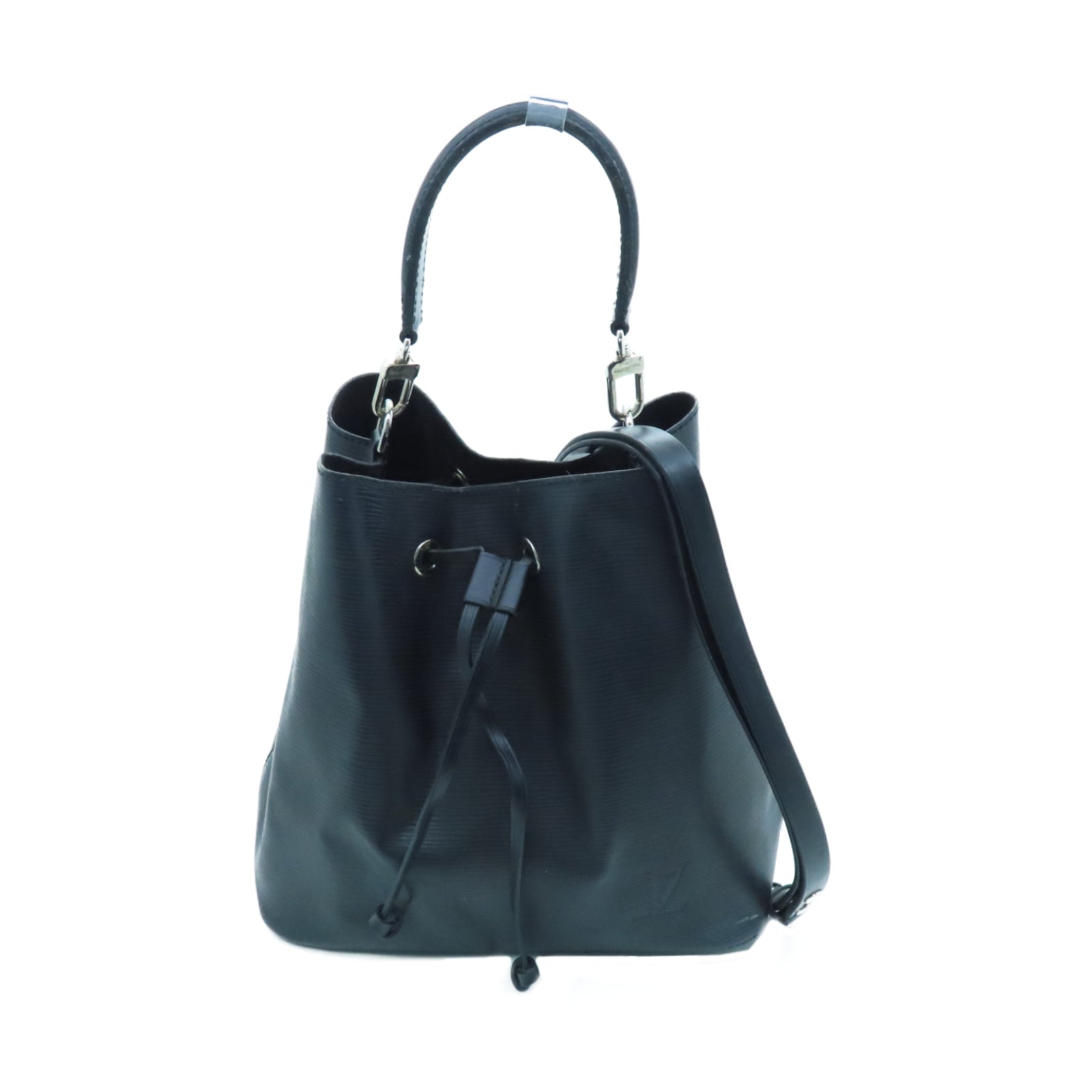 LOUIS VUITTON Epi Neo Noe MM Silver Buckle Handle Shoulder Backpack Black