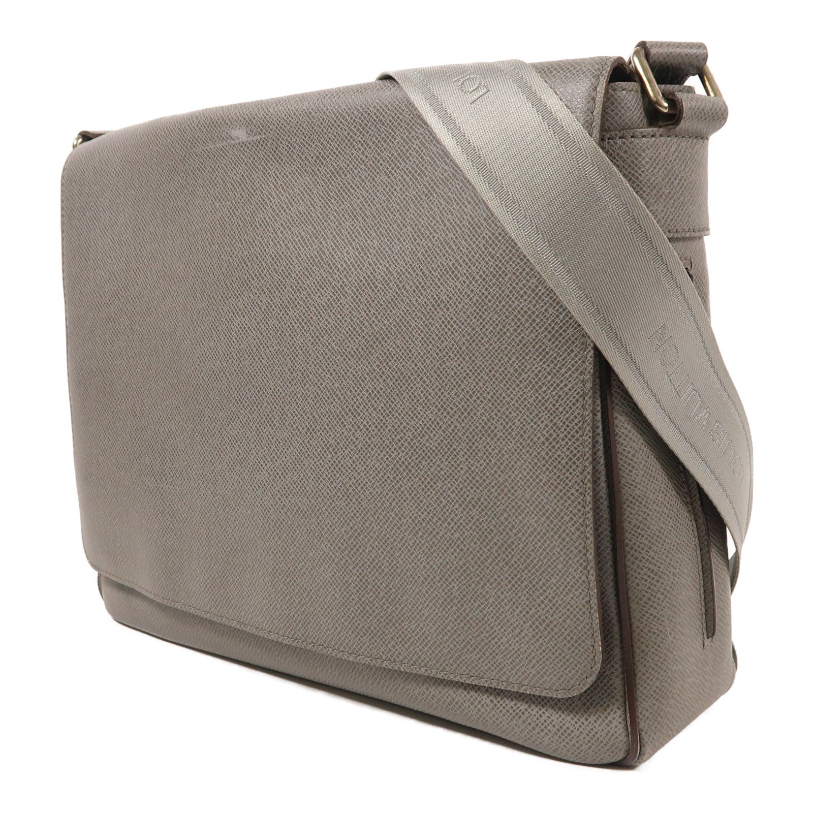 LOUIS VUITTON Taiga Roman MM銀扣肩背袋