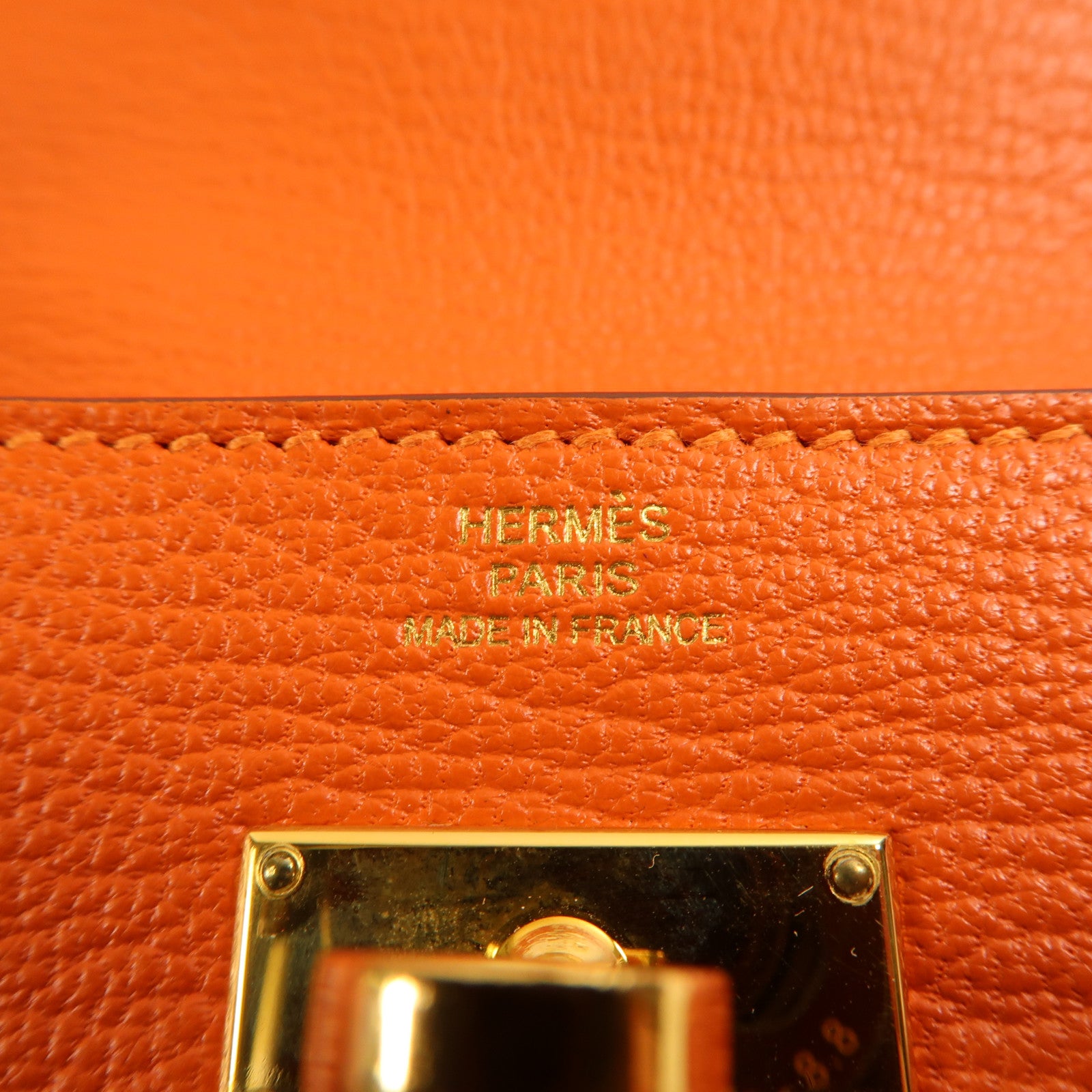 HERMES Chevre皮革Kelly Long Wallet金扣長錢包Feu