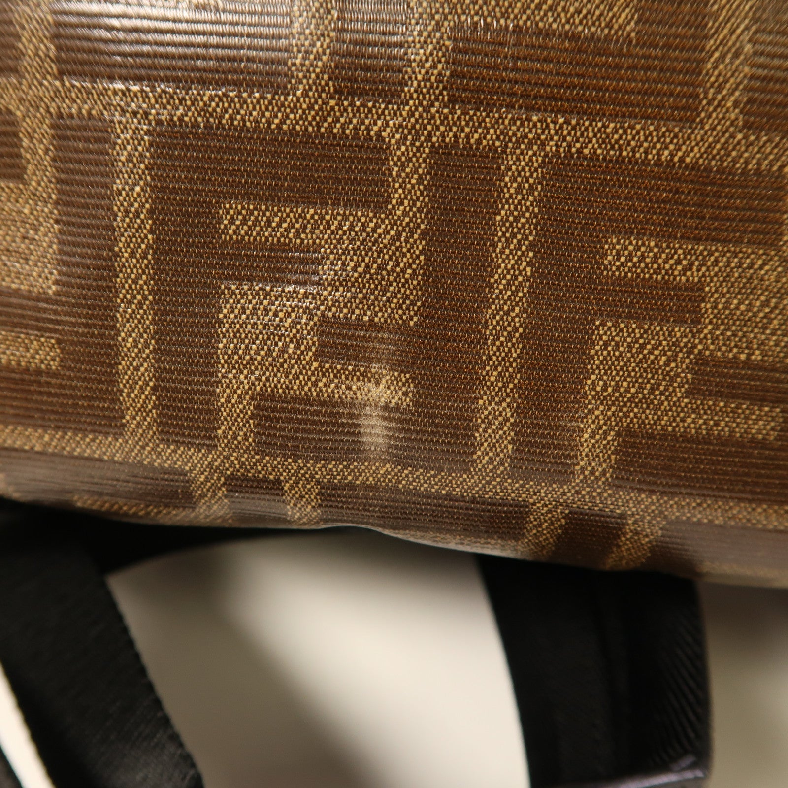 FENDI 塗層帆布Backpack銀扣背包
