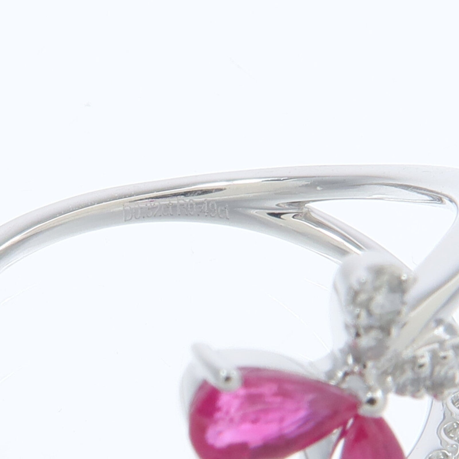 JEWELRY 18K白金Ruby Diamond Ring紅寶石/鑽石戒指