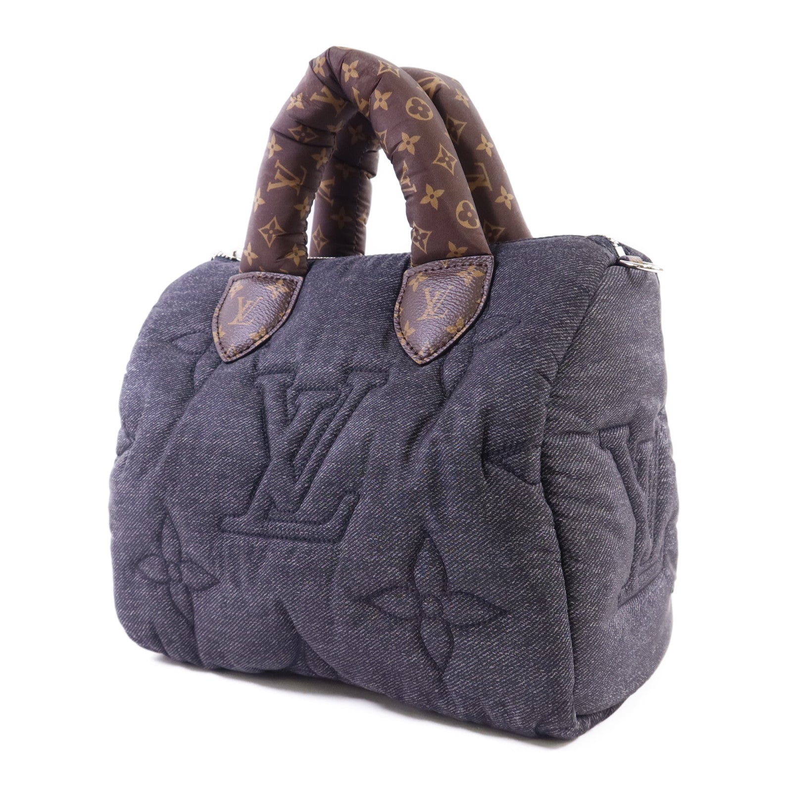 LOUIS VUITTON Puffygram Speedy Bandouliere 25銀扣手挽肩背兩用袋
