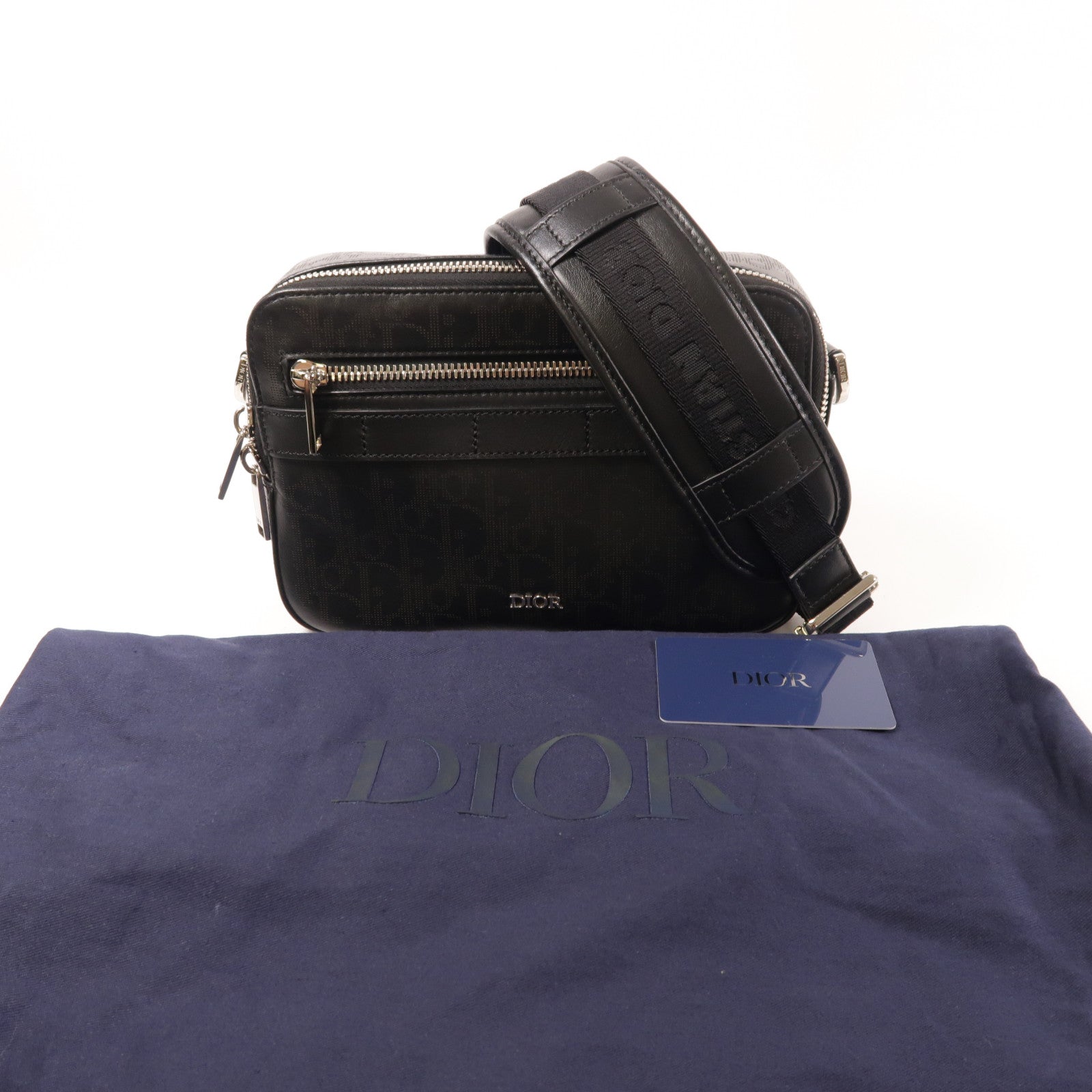 Dior 牛皮皮革Men Galaxy Sagair Messenger Bag銀扣肩背袋