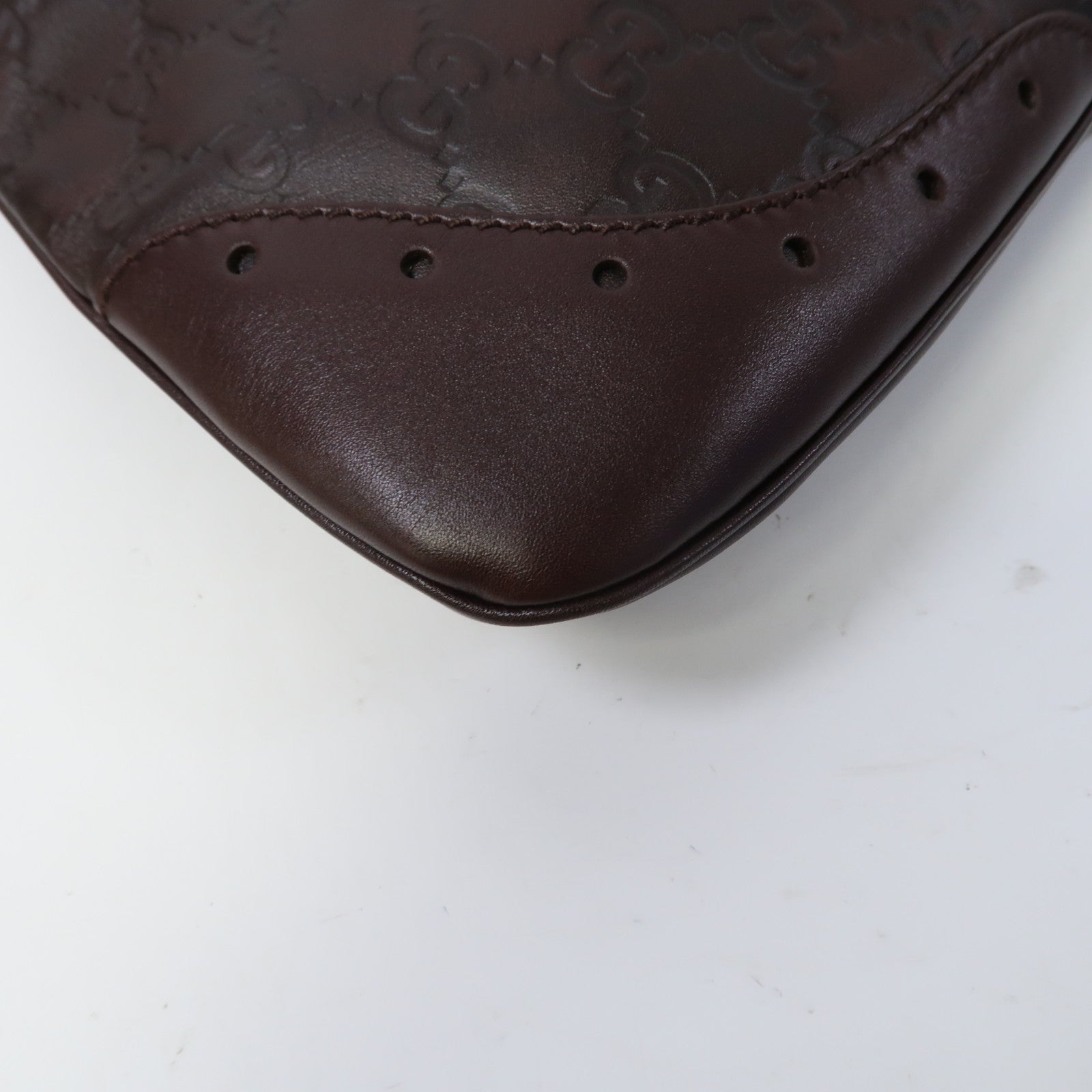 GUCCI 牛皮皮革Shoulder Bag金扣肩背袋啡色