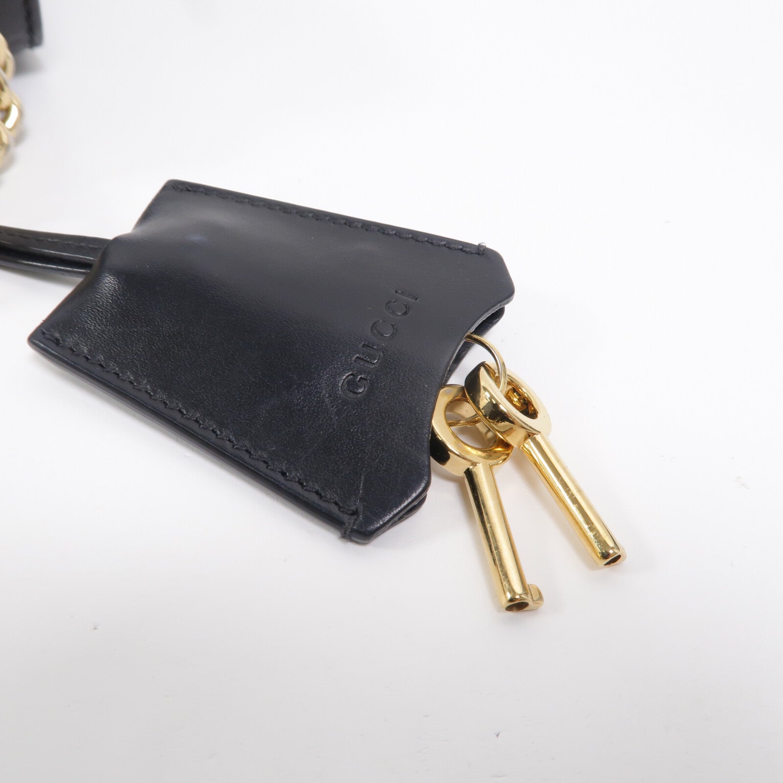 GUCCI 牛皮皮革Padlock金扣鏈帶肩背袋
