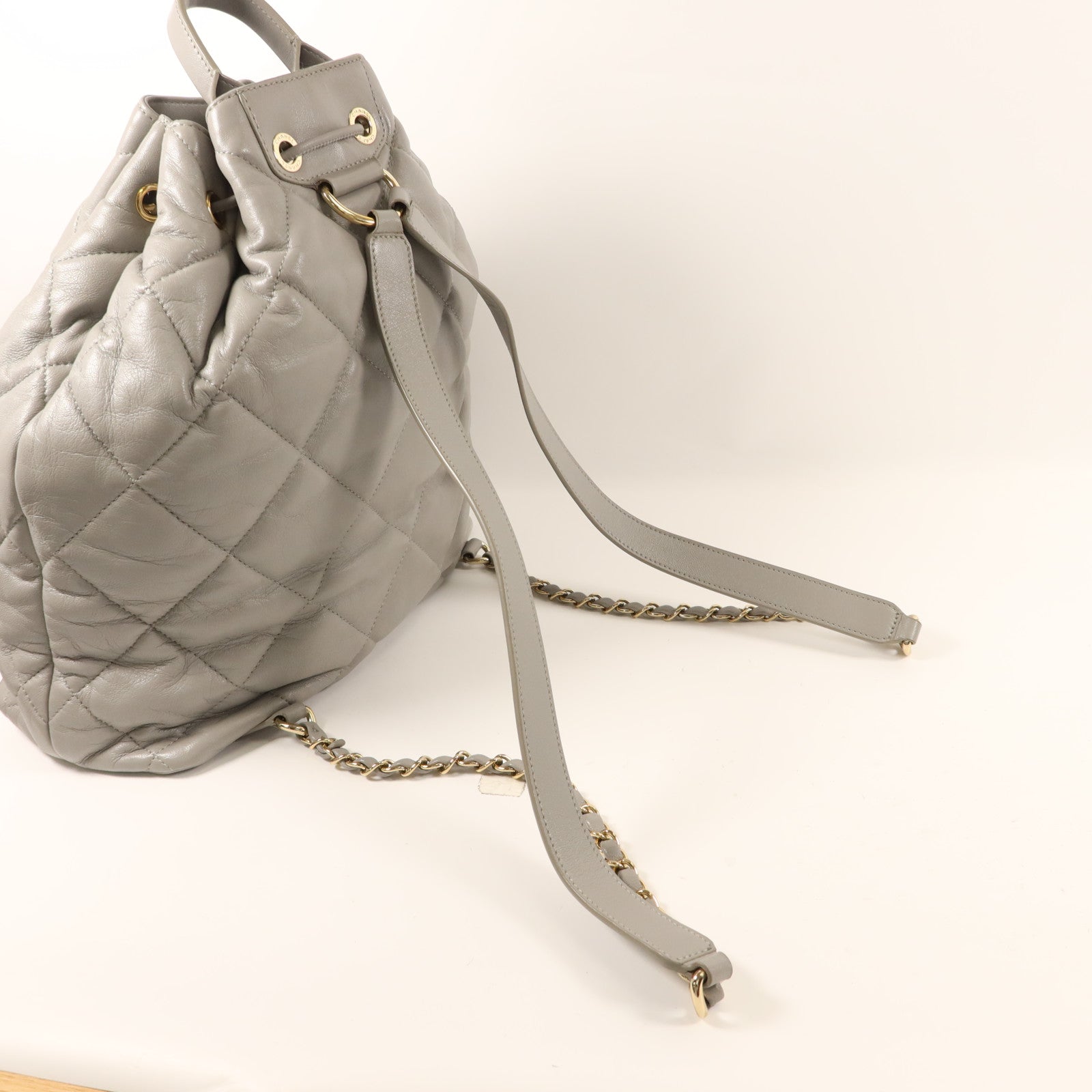 CHANEL 羊皮皮革Backpack金扣背包