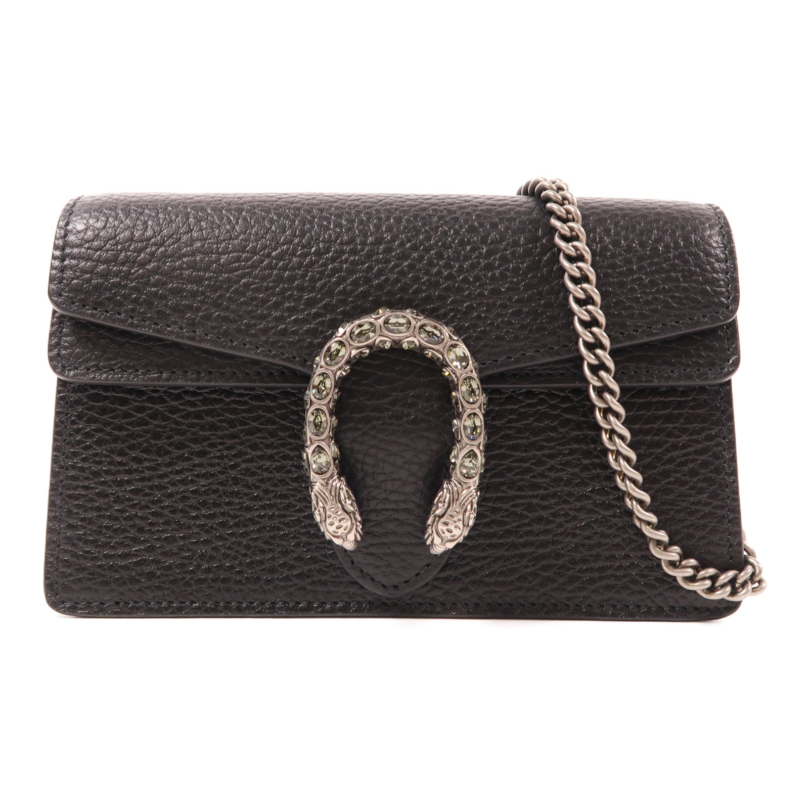 GUCCI 牛皮皮革Dionysus Super Mini銀扣鏈帶肩背袋