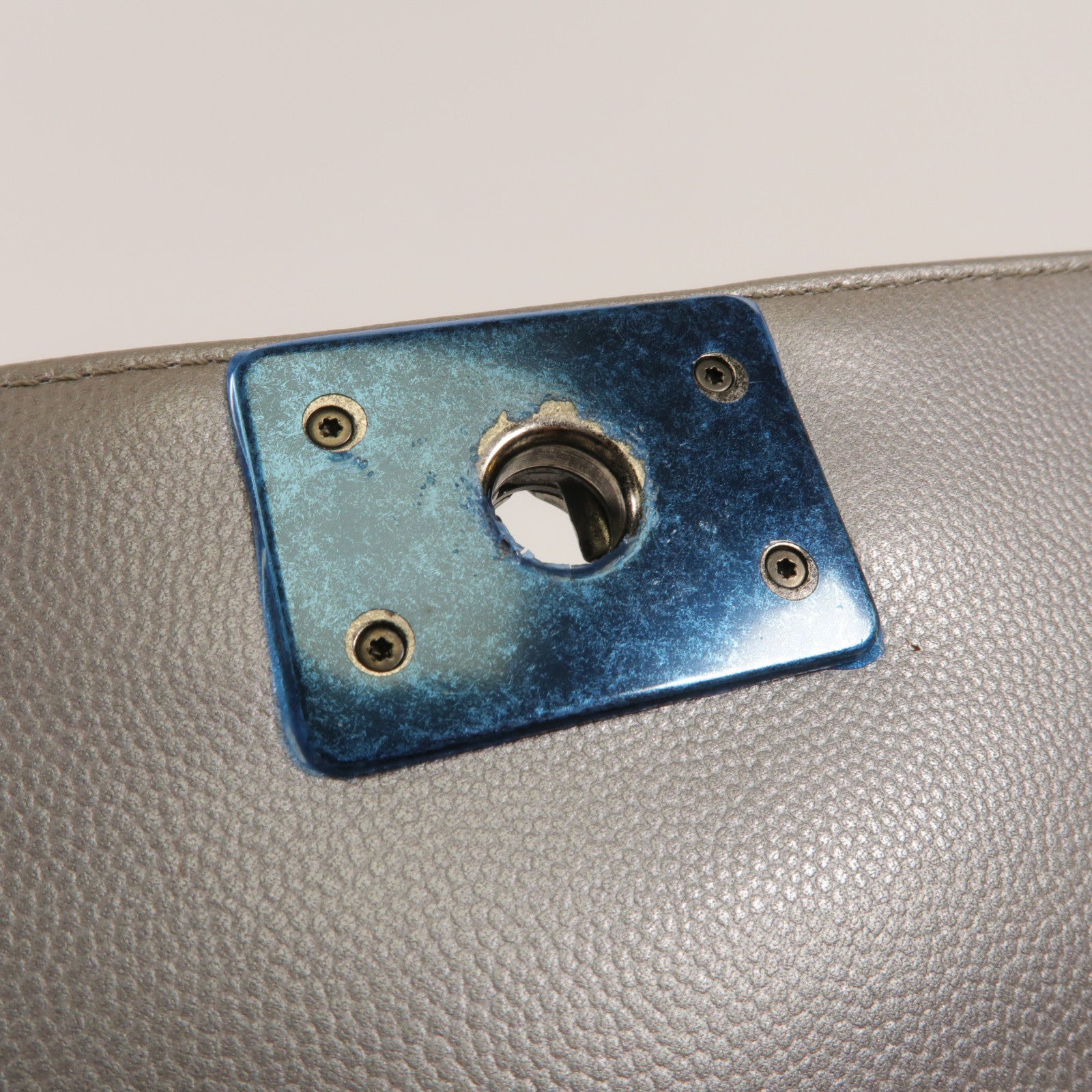 CHANEL CC Boy 25 Chain Shoulder Handbag A67086 Calfskin Leather Gray