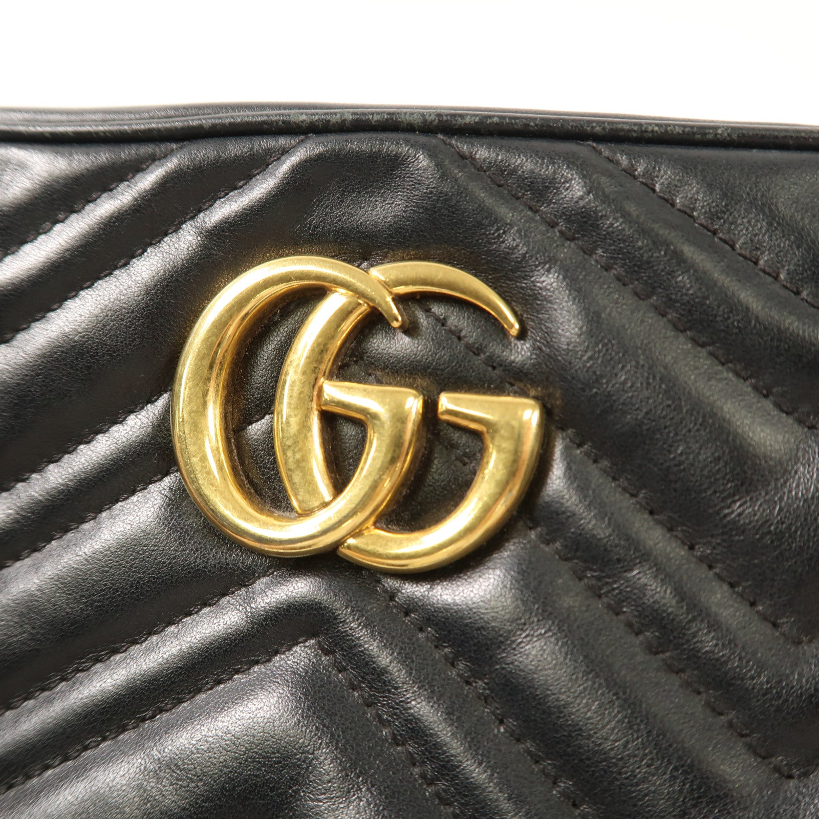 GUCCI 牛皮皮革GG Marmont金扣鏈帶肩背袋