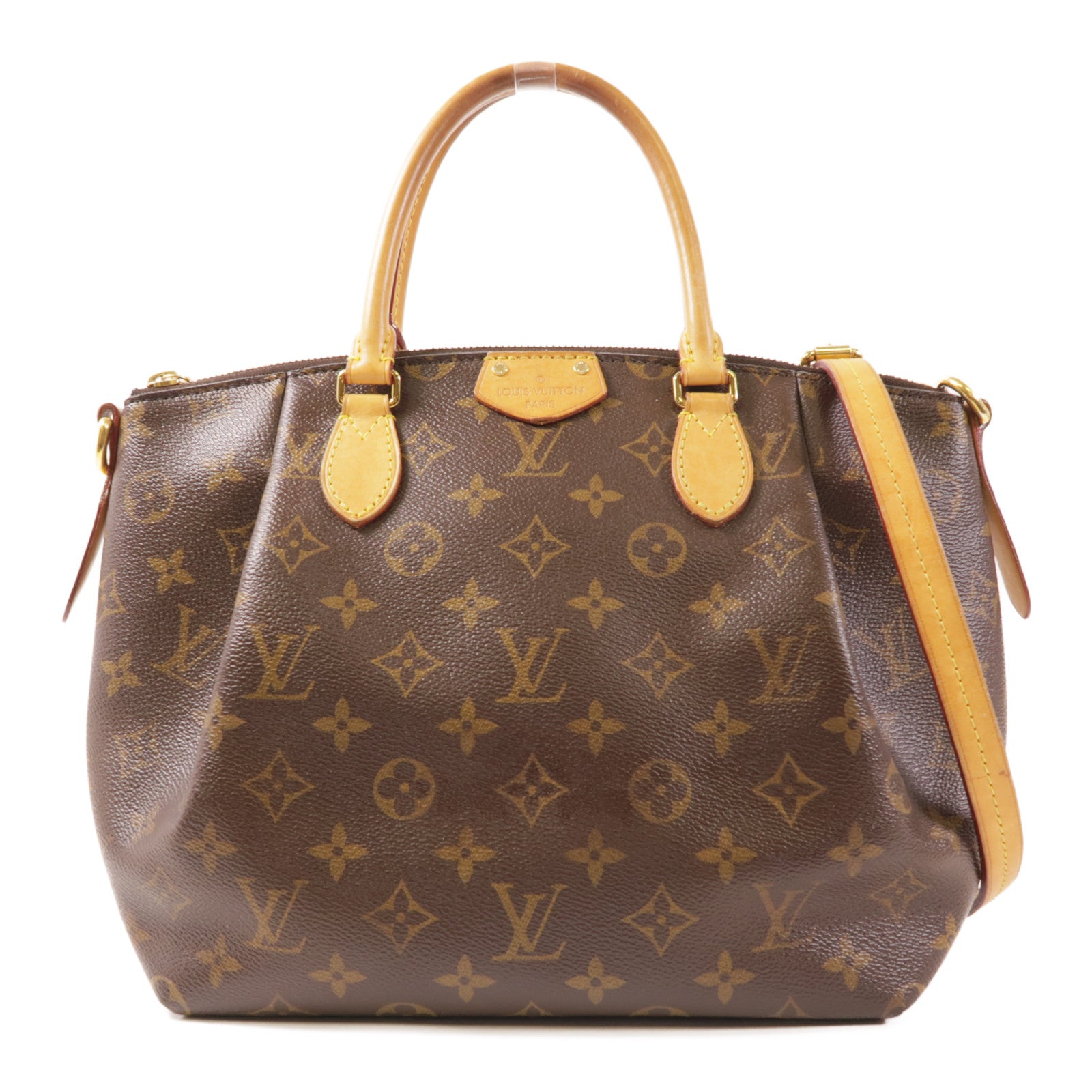 LOUIS VUITTON Monogram Turenne MM金扣手挽肩背兩用袋棕色