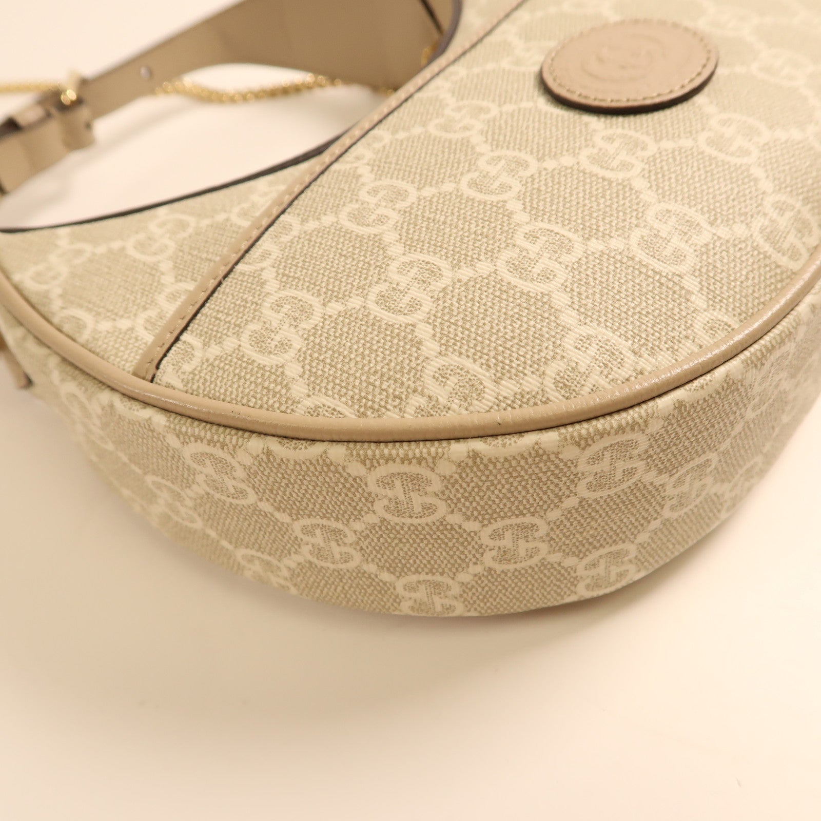 GUCCI 帆布2 Way Shoulder金扣鏈帶手挽肩背兩用袋