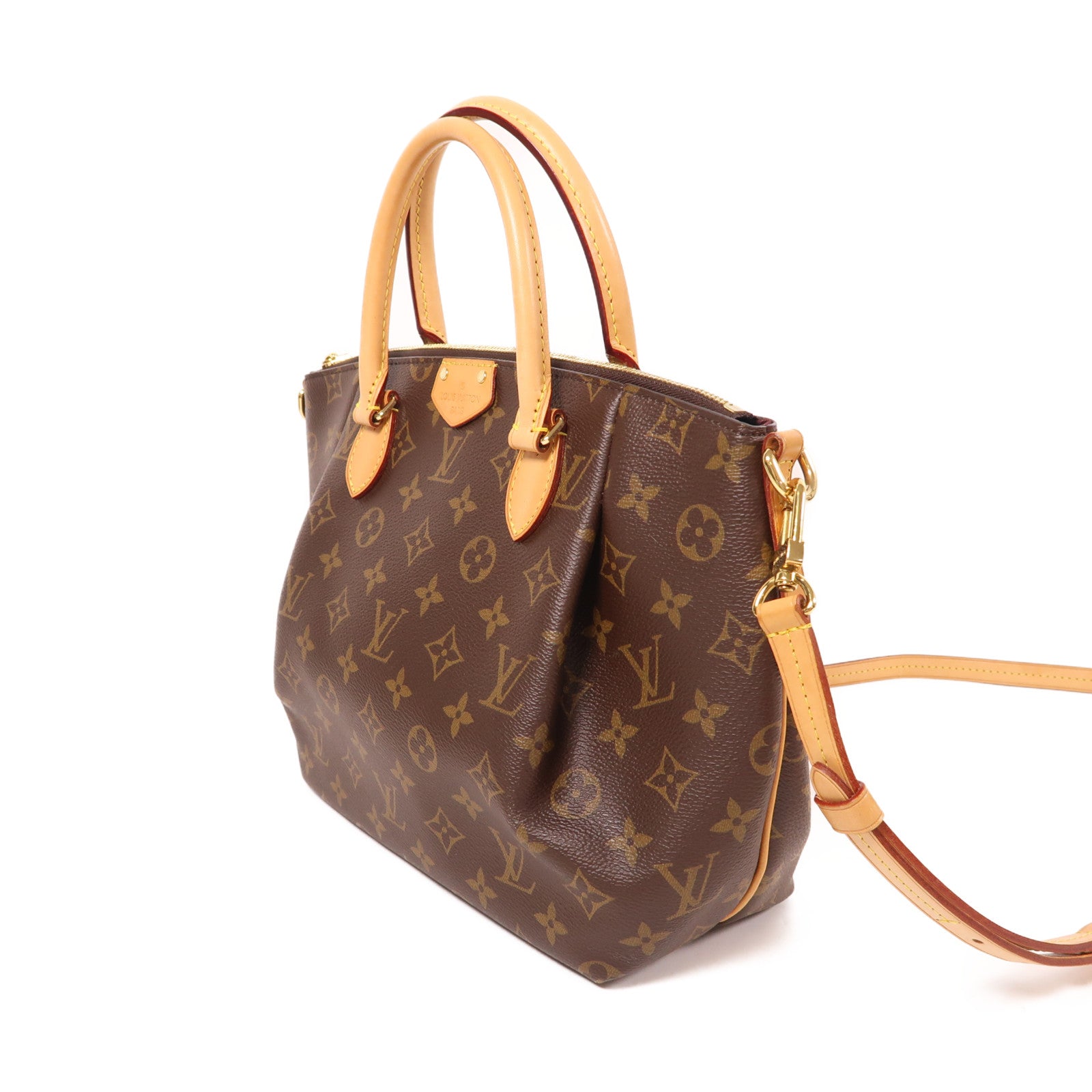 LOUIS VUITTON Monogram Turenne PM金扣手挽肩背兩用袋棕色