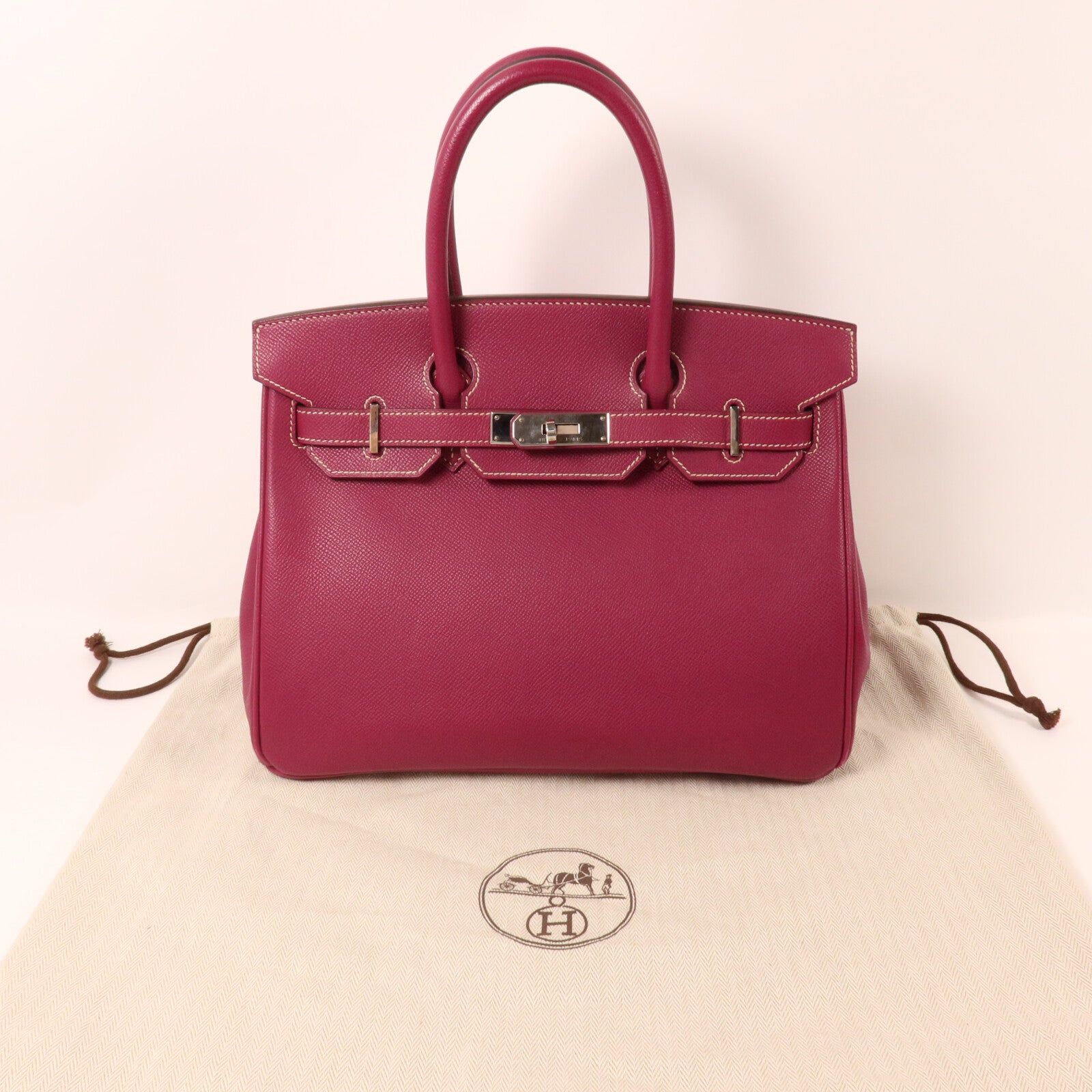 HERMES Epsom皮革Birkin 30手挽袋Tosca