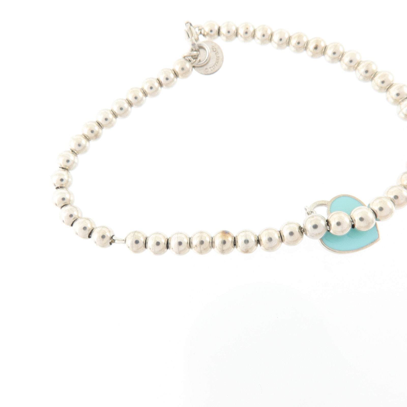 TIFFANY＆CO 925純銀/琺瑯Return To Tiffiany Heart Bracelet手鏈