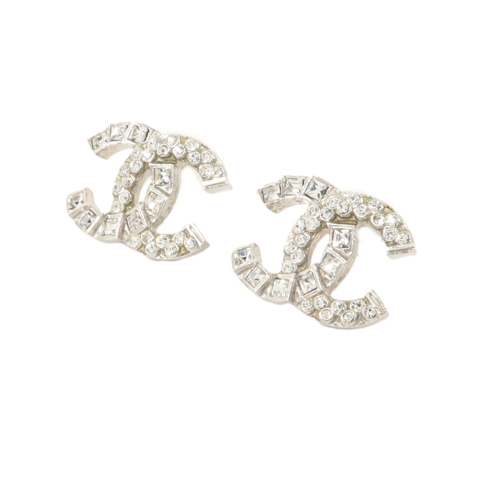 CHANEL 金屬/水晶Pierced Earring耳環