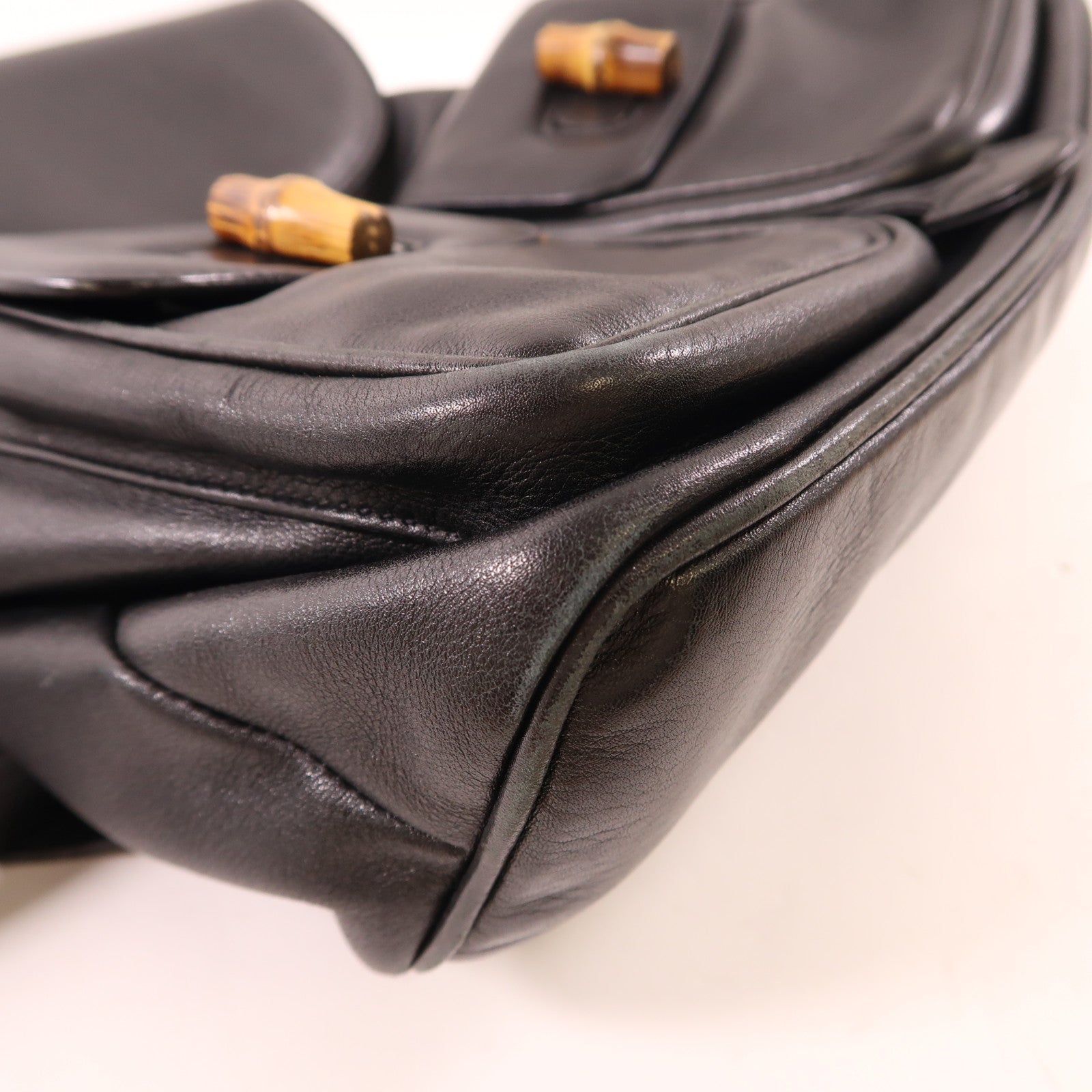GUCCI 皮革Bamboo Backpack金扣背包