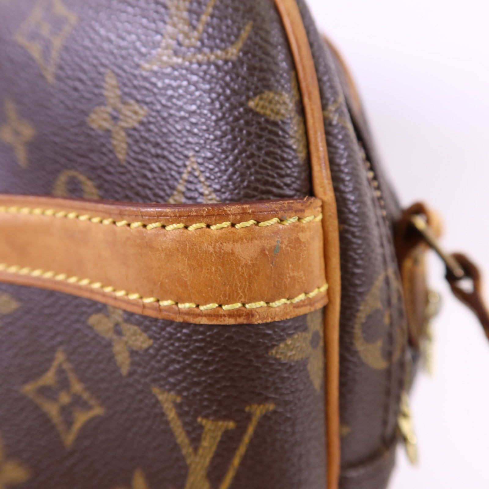 LOUIS VUITTON Monogram Reporter PM金扣肩背袋棕色