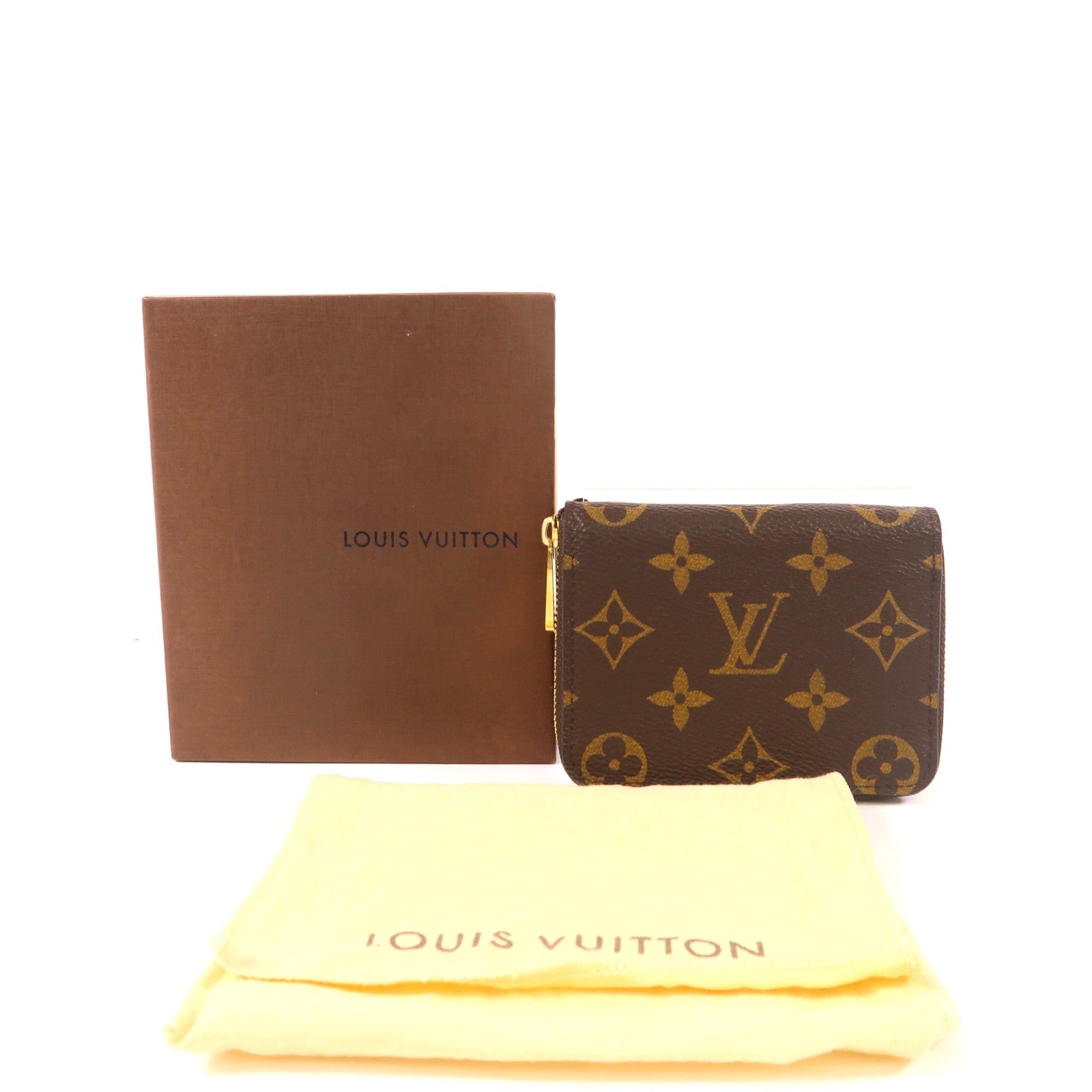 LOUIS VUITTON Monogram Zippy Coin Purse金扣零錢包棕色