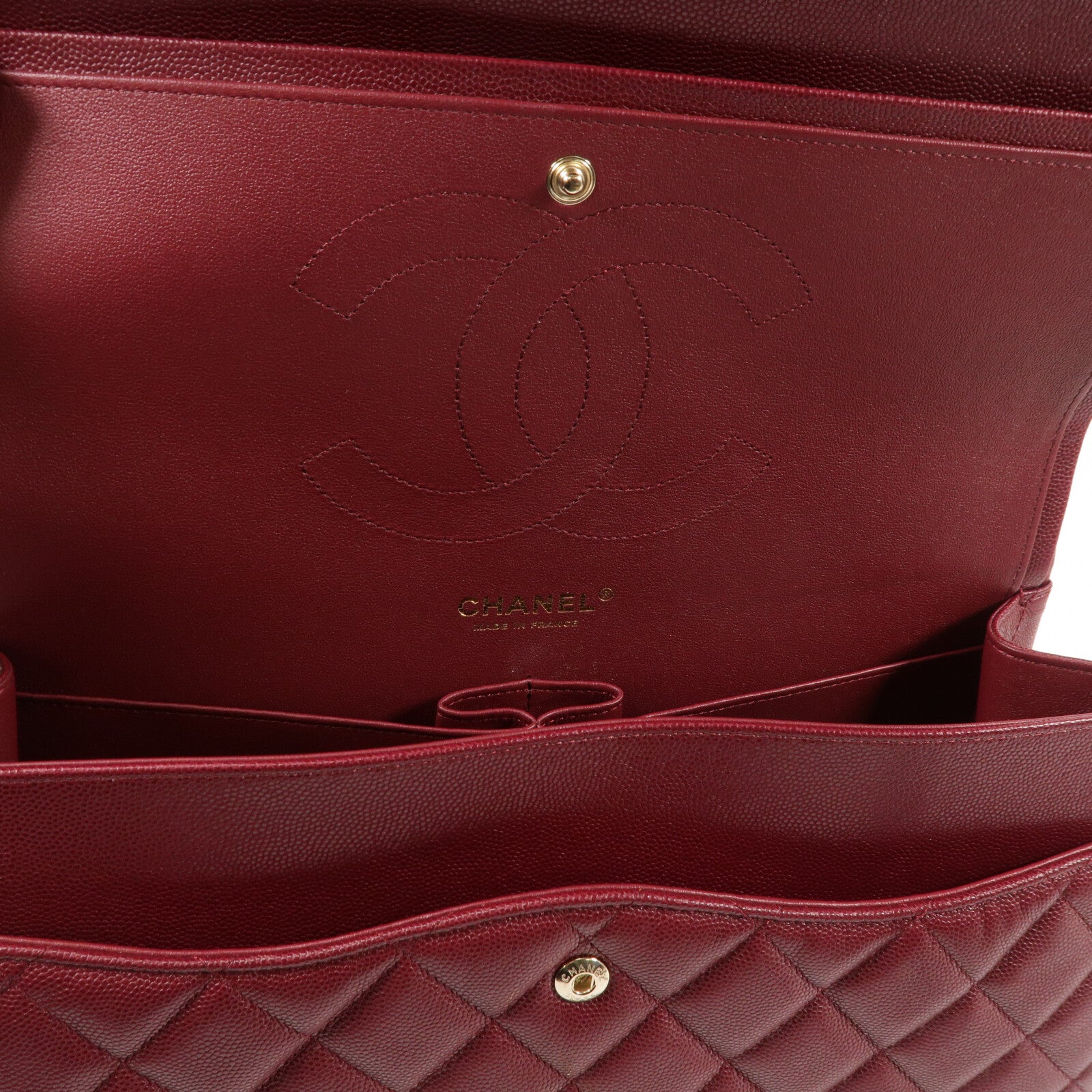 CHANEL 牛皮皮革Large Classic鏈帶肩背袋