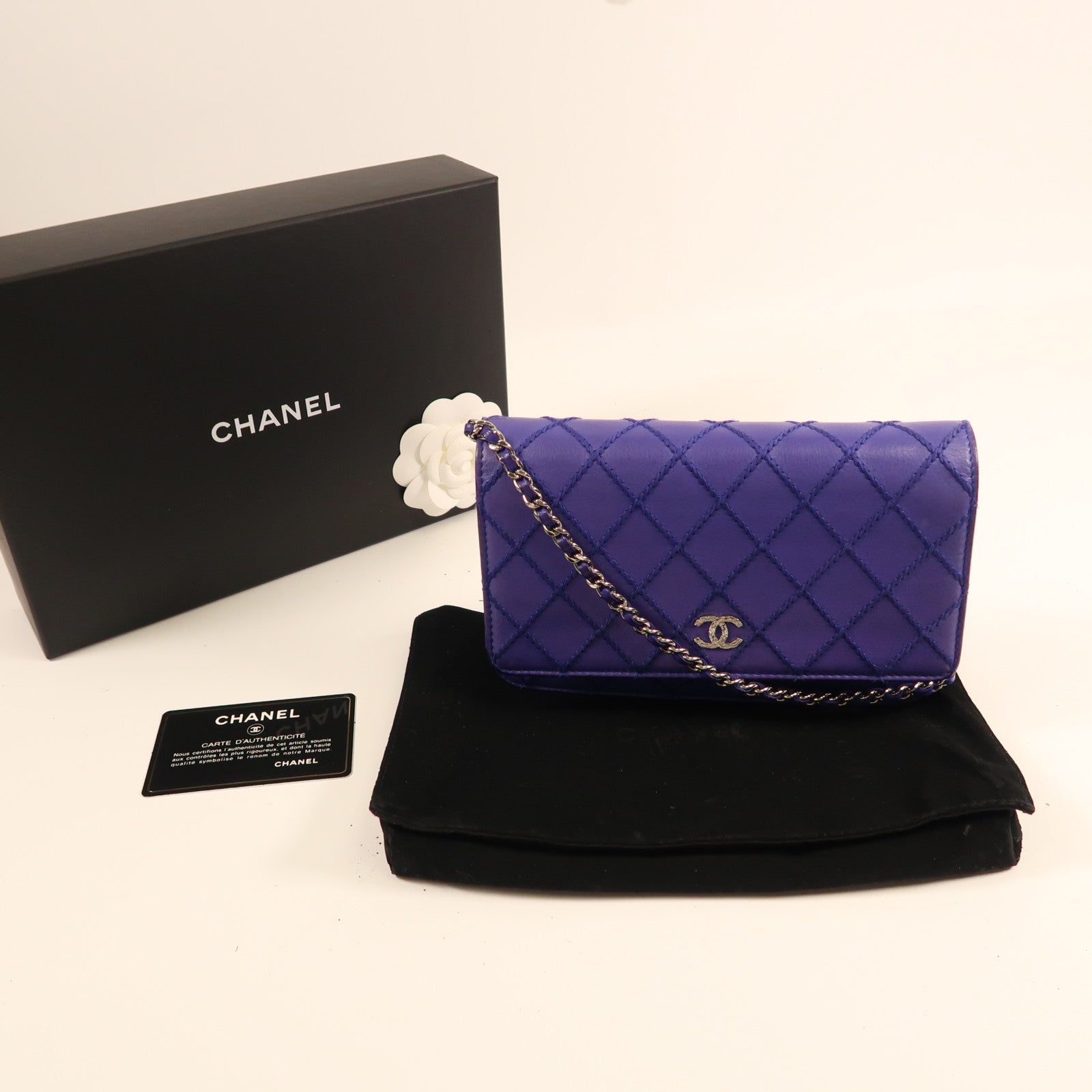 CHANEL 牛皮皮革Wallet On Chain鏈帶肩背袋