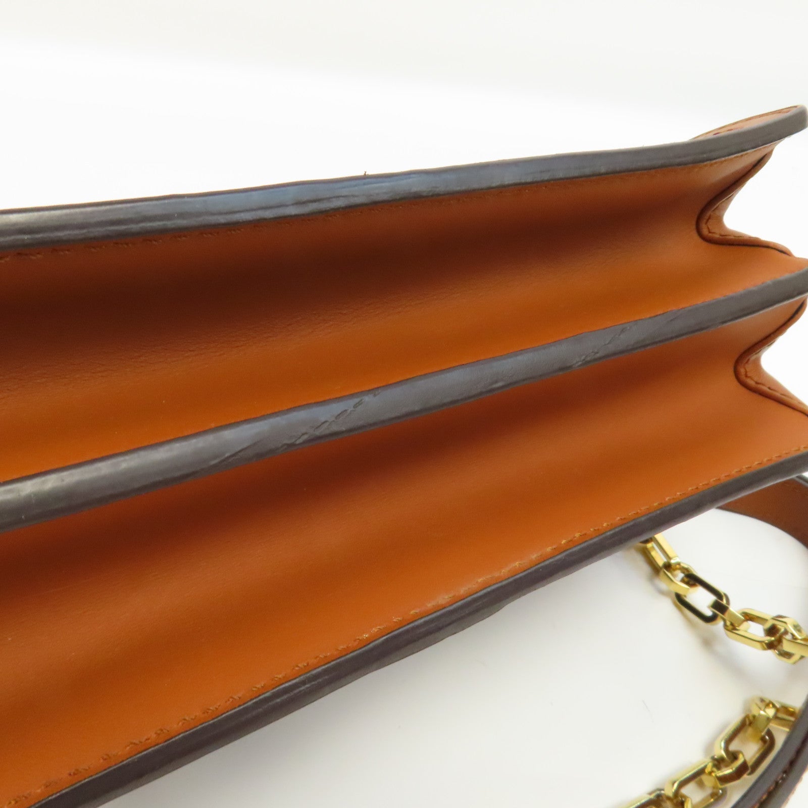 LOUIS VUITTON Monogram Reverse Dauphine MM金扣肩背袋啡色