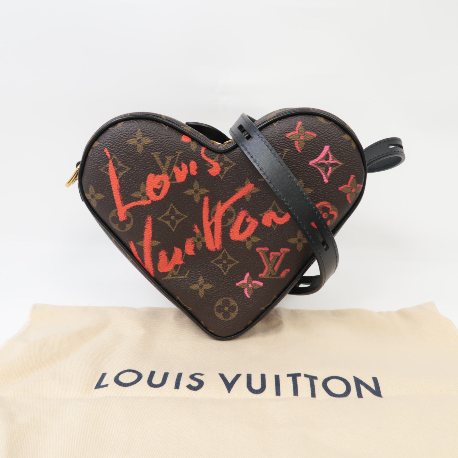 LOUIS VUITTON Monogram Sac Coeur Fall In Love金扣肩背袋啡色