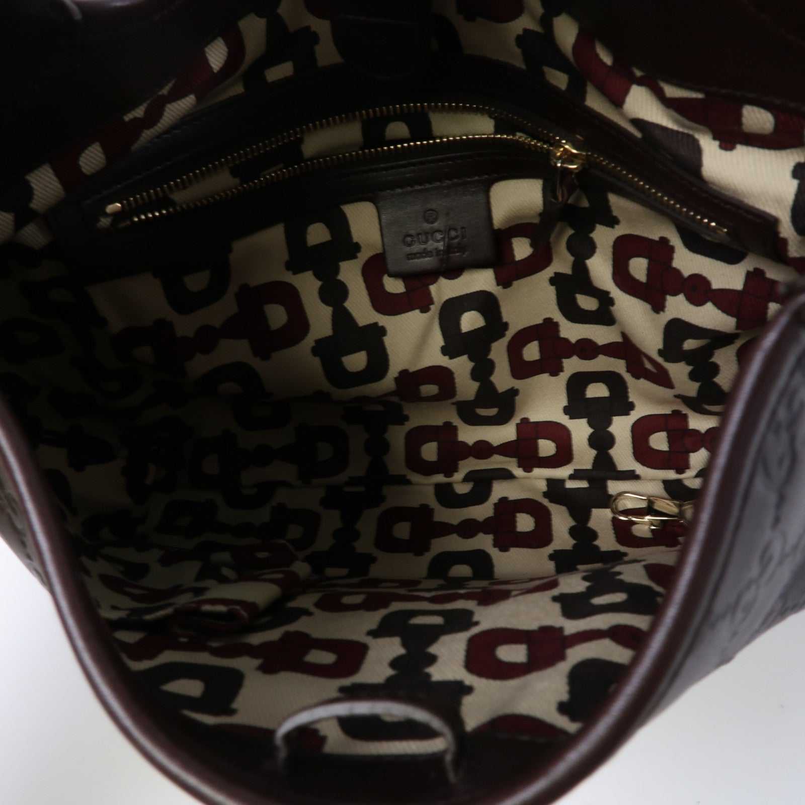 GUCCI 牛皮皮革Shoulder Bag金扣肩背袋啡色
