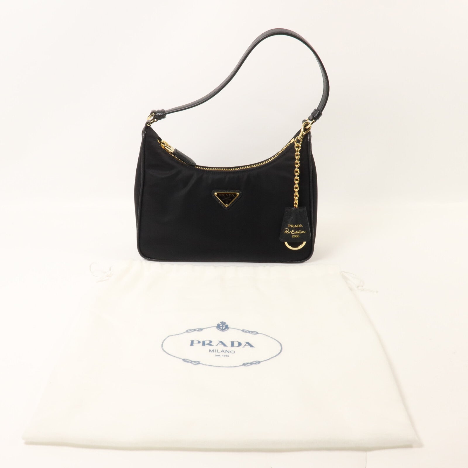PRADA 尼龍/Saffiano皮革Re-Edition 2005 Mini手挽袋