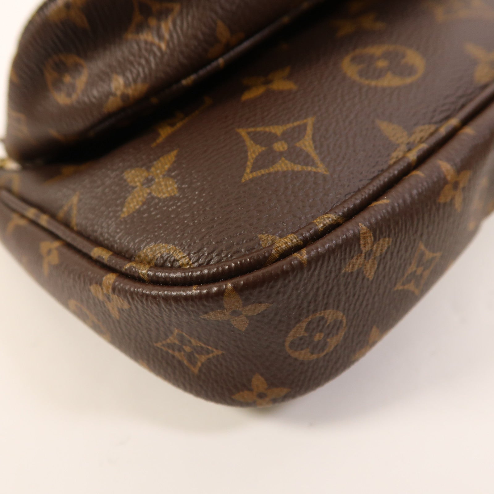 LOUIS VUITTON Monogram Multi Pochette Accessoires金扣手挽肩背兩用袋棕色